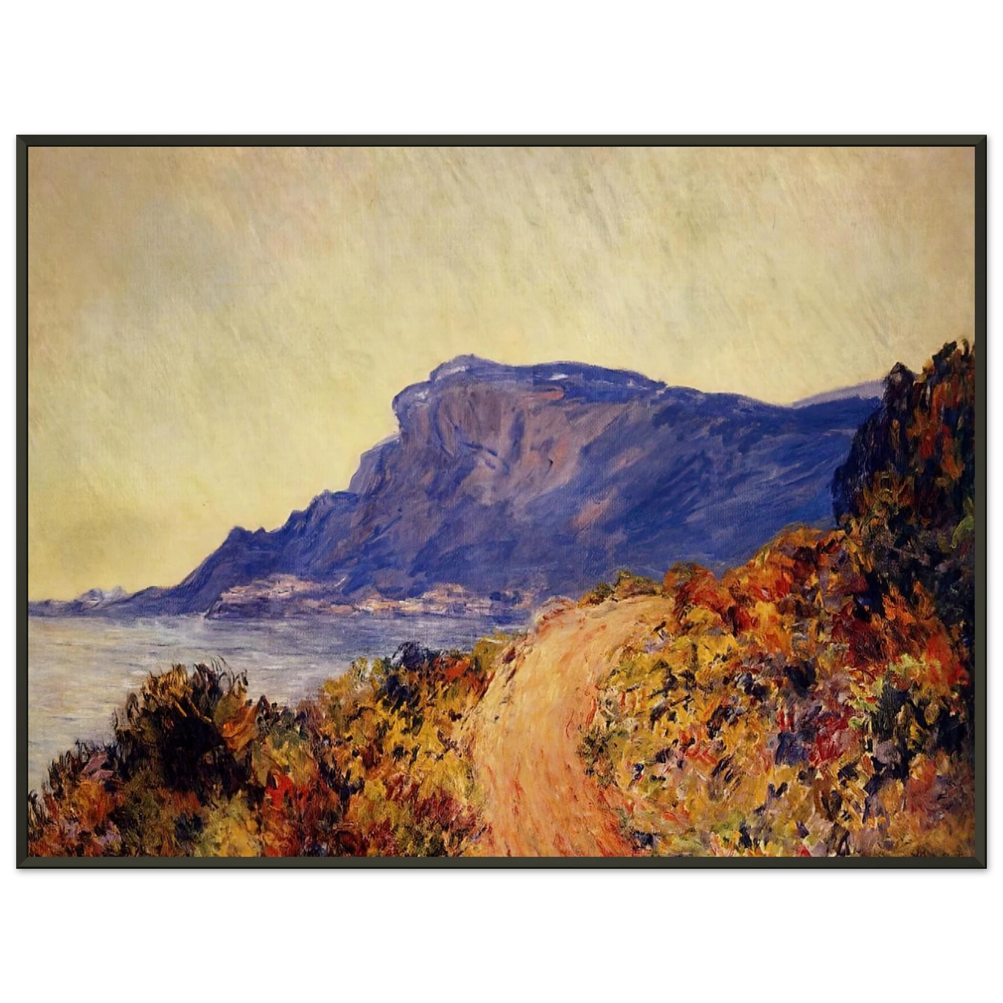 claude monet  The Red Road at Cap Martin near Menton Framed Art Print  - Aluminum Frame - 40x50 cm / 16x20 inches