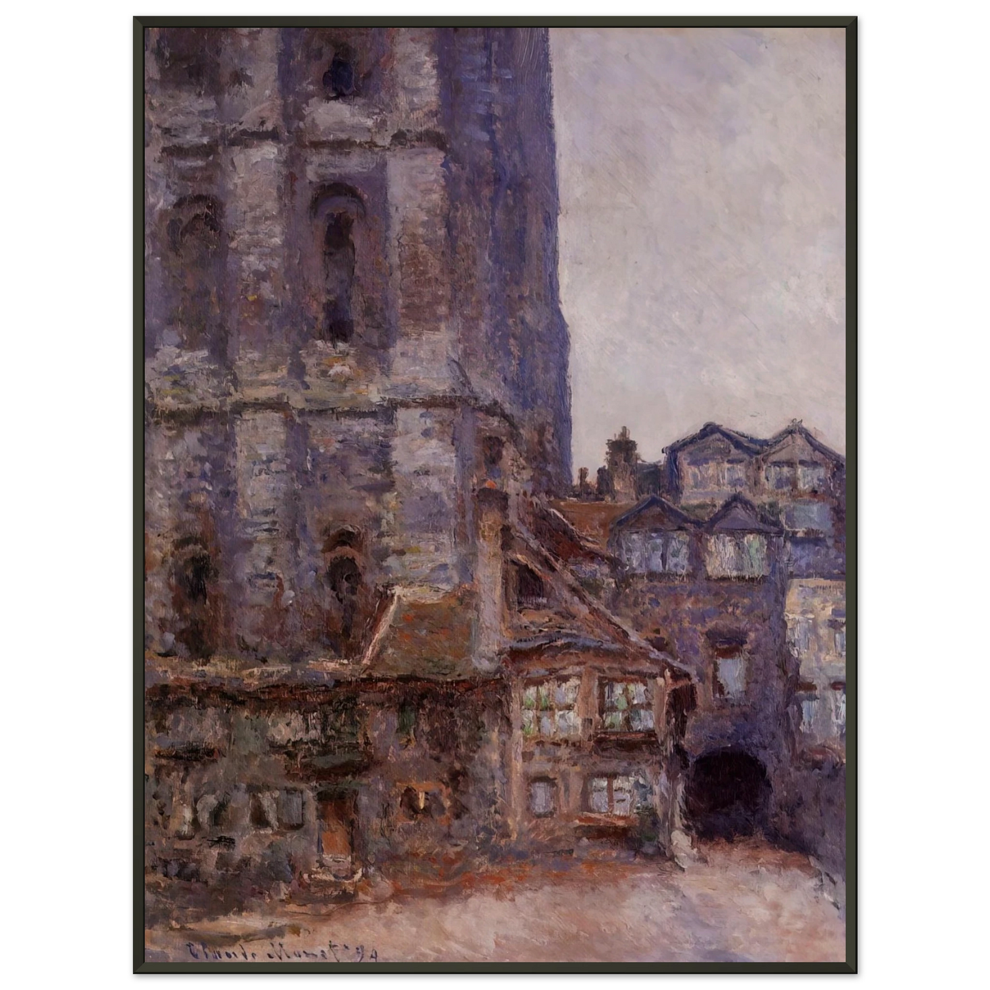 claude monet  The Cour dAlbane Grey Weather Framed Art Print  - Aluminum Frame - 70x100 cm / 28x40 inches