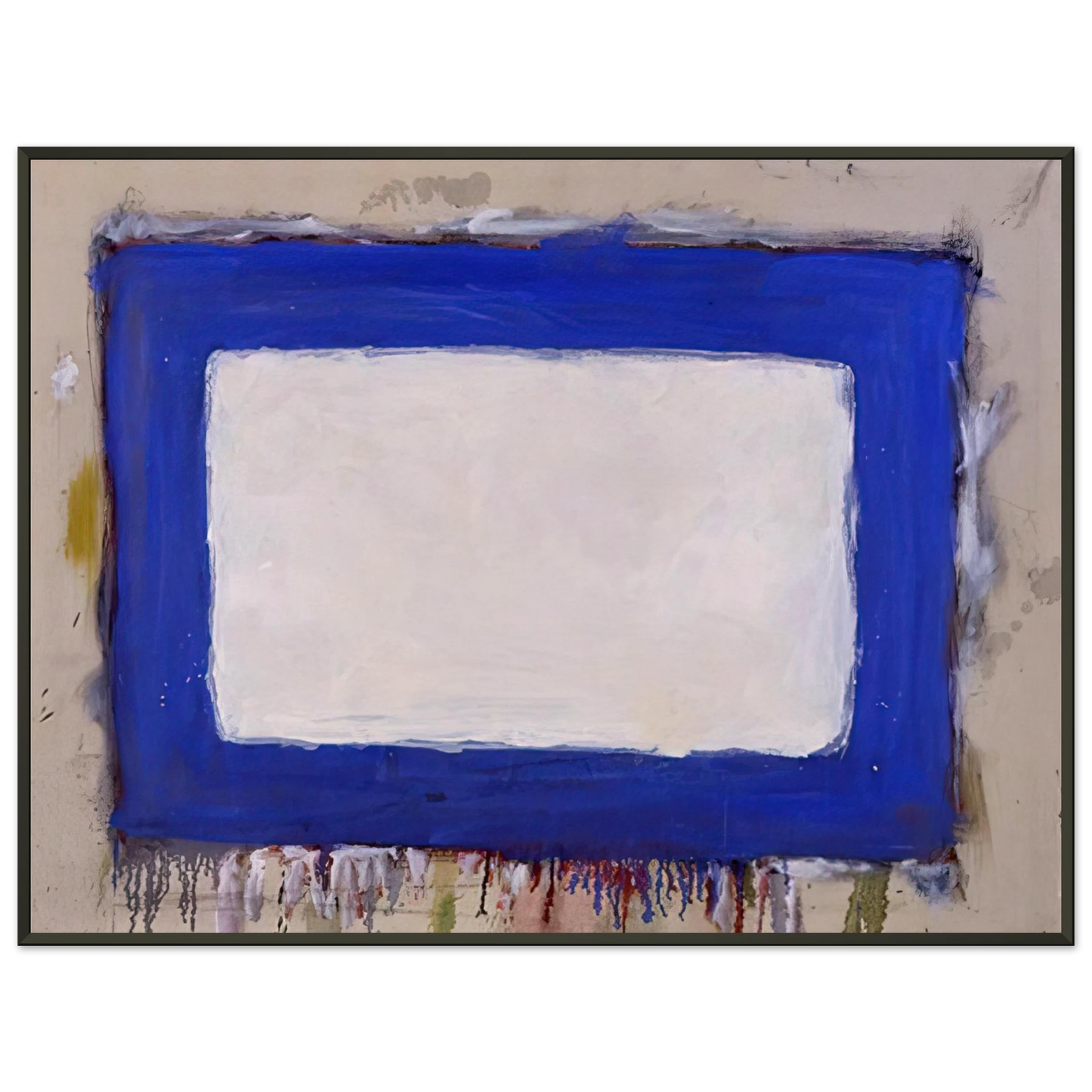 Gene Davis  Blue Rectangle II  1958 Framed Art Print  - Aluminum Frame - 70x100 cm / 28x40 inches