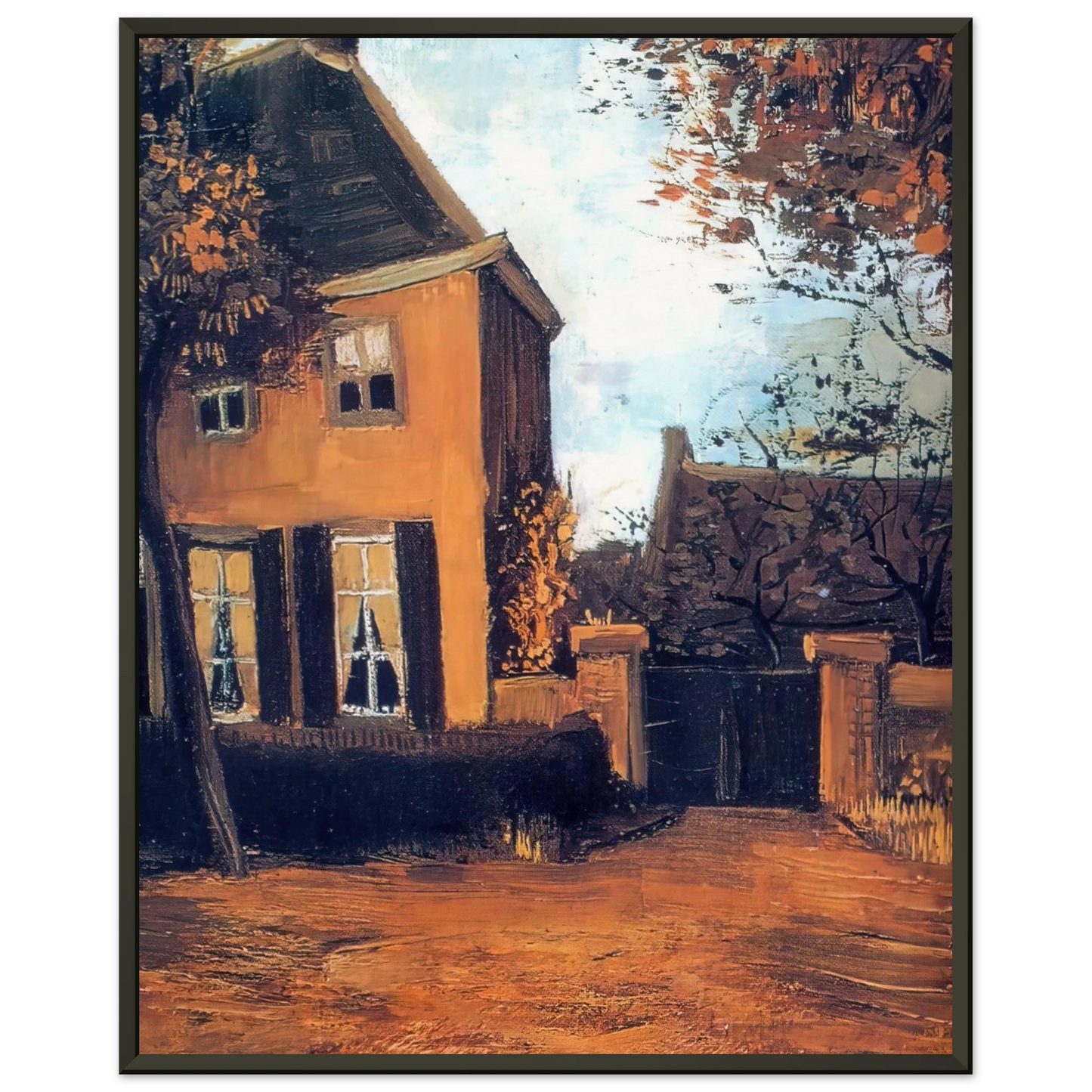 Vincent van Gogh The Vicarage at Nuenen Framed Art Print - Aluminum Frame - 70x100 cm / 28x40 inches