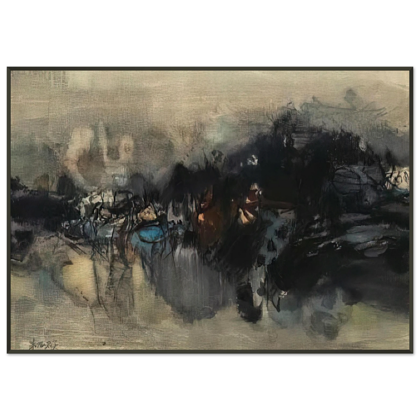 Chu teh Chun UNTITLED 1964 Framed Art Print - Aluminum Frame - 21x29.7 cm / 8x12"