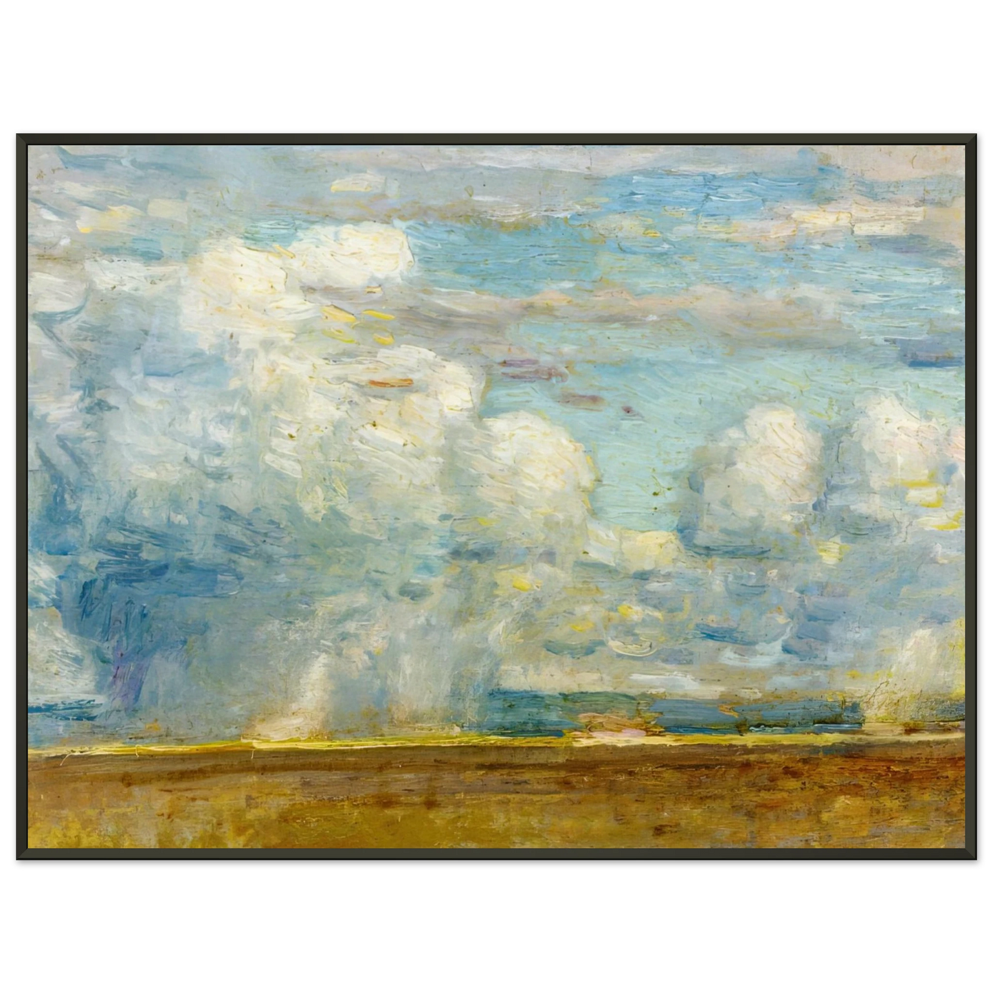 Childe Hassam Clouds also known as Rain Clouds over Oregon Desert Framed Art Print - Aluminum Frame - 40x50 cm / 16x20 inches
