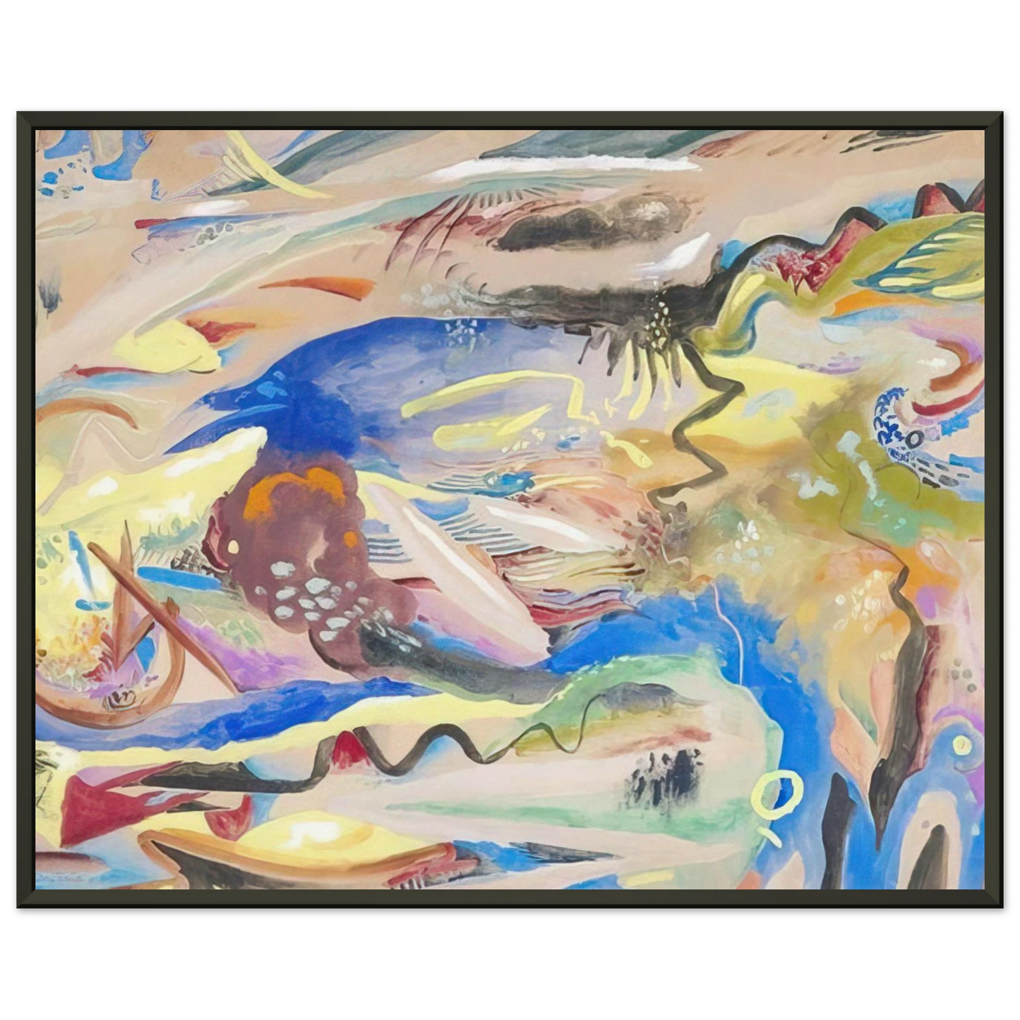 Rudolf Bauer SINFONIE XIII 1913 Framed Art Print - Aluminum Frame - 40x50 cm / 16x20 inches