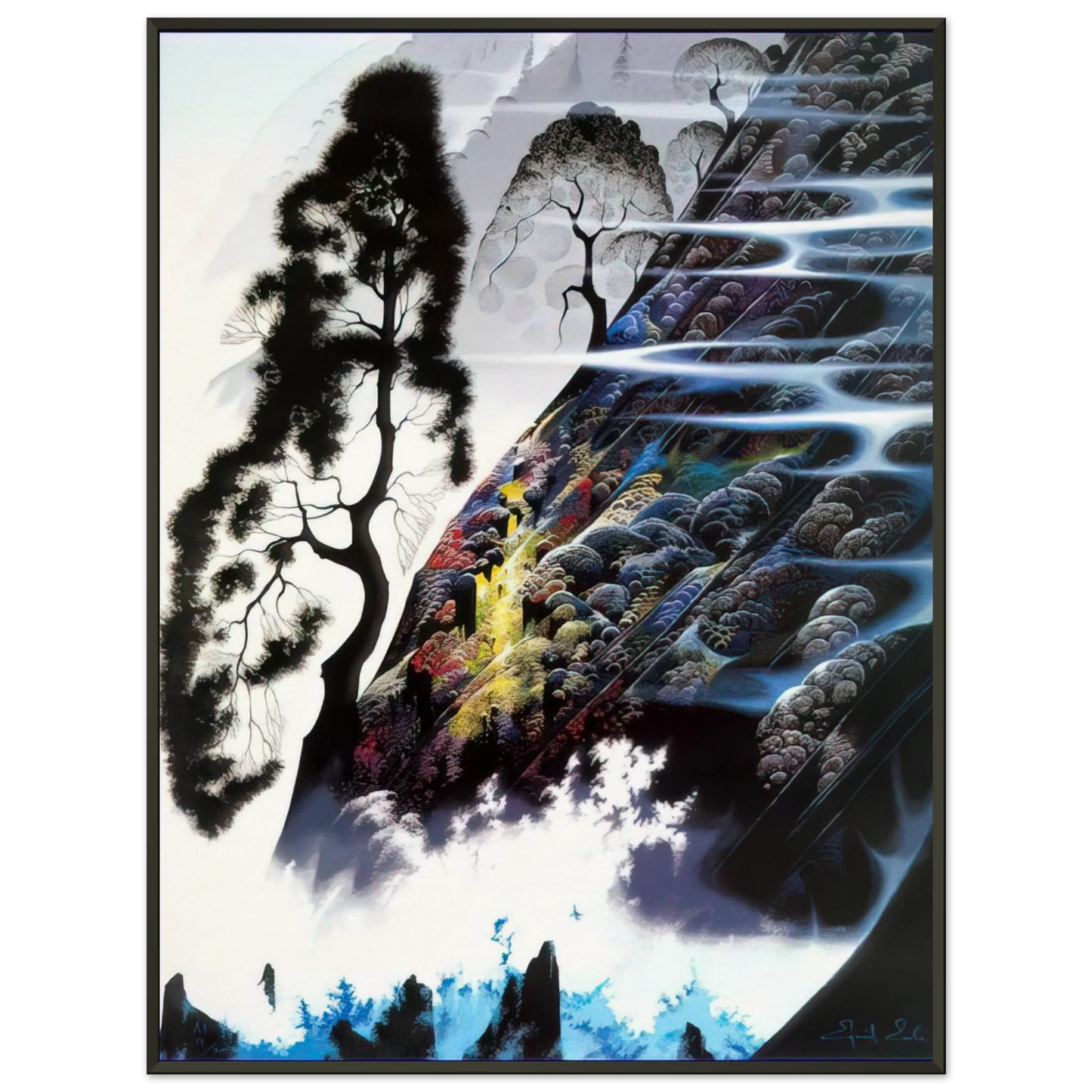Eyvind Earle  Radient Splendor Framed Art Print  - Aluminum Frame - 70x100 cm / 28x40 inches