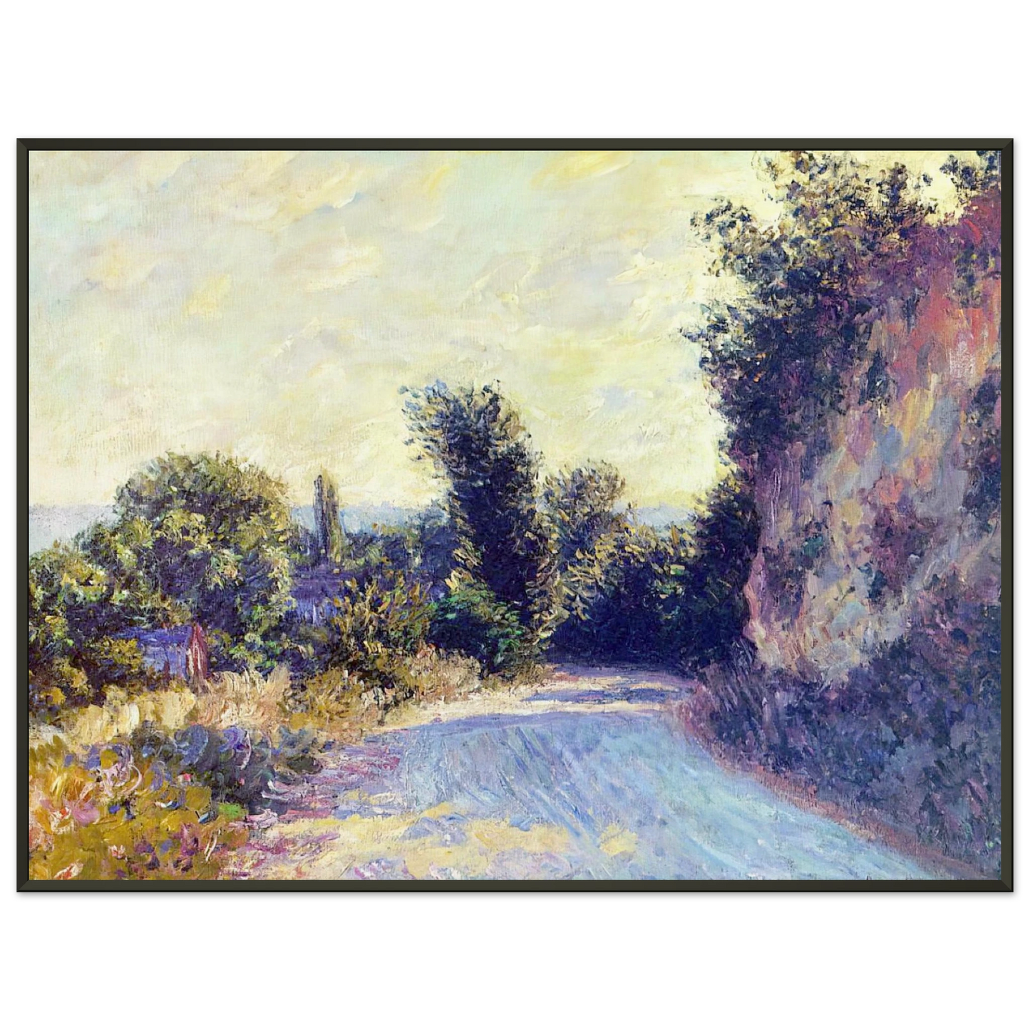claude monet  Road near Giverny 02 Framed Art Print  - Aluminum Frame - 70x100 cm / 28x40 inches