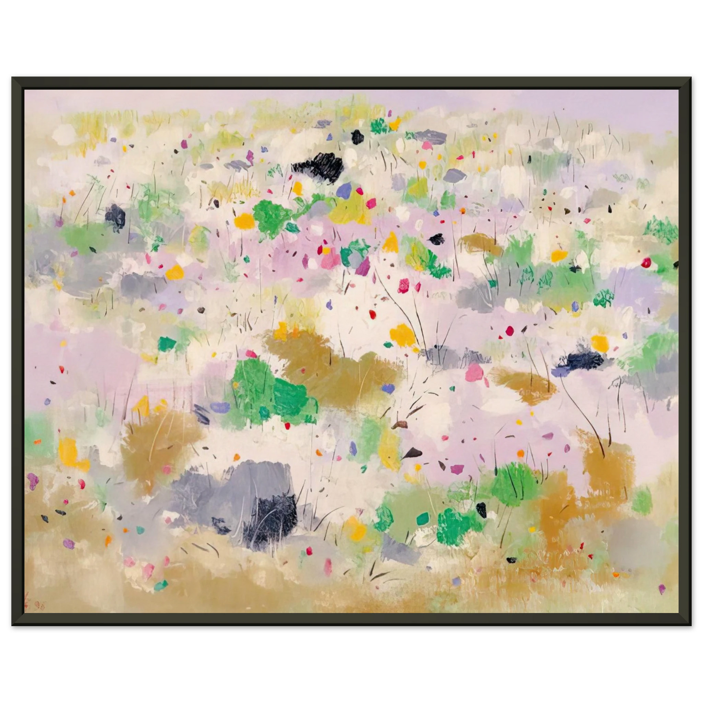 Wu Guanzhong The Blooming Mountain Abstract Expressionism Ink and wash painting Framed Art Print - Aluminum Frame - 60x80 cm / 24x32 inches