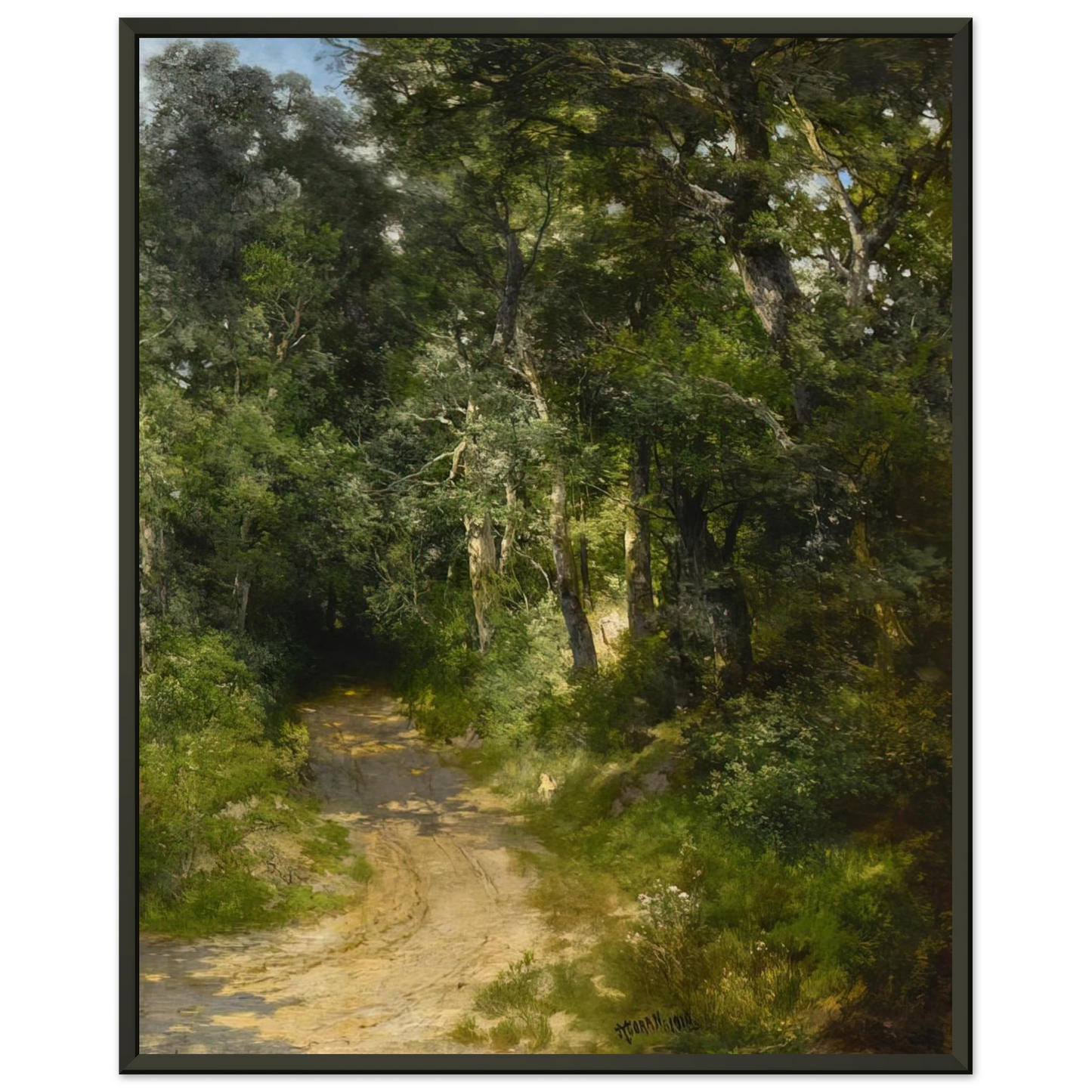 Thomas Moran Cockington Lane near Torquay England Framed Art Print - Aluminum Frame - 40x50 cm / 16x20 inches