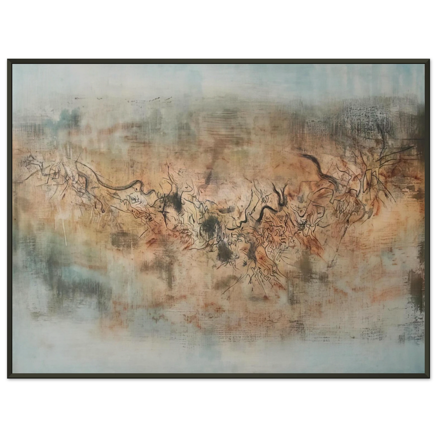 Zao WouKi VENT ET POUSSI RE 1957 Framed Art Print - Aluminum Frame - 40x50 cm / 16x20 inches