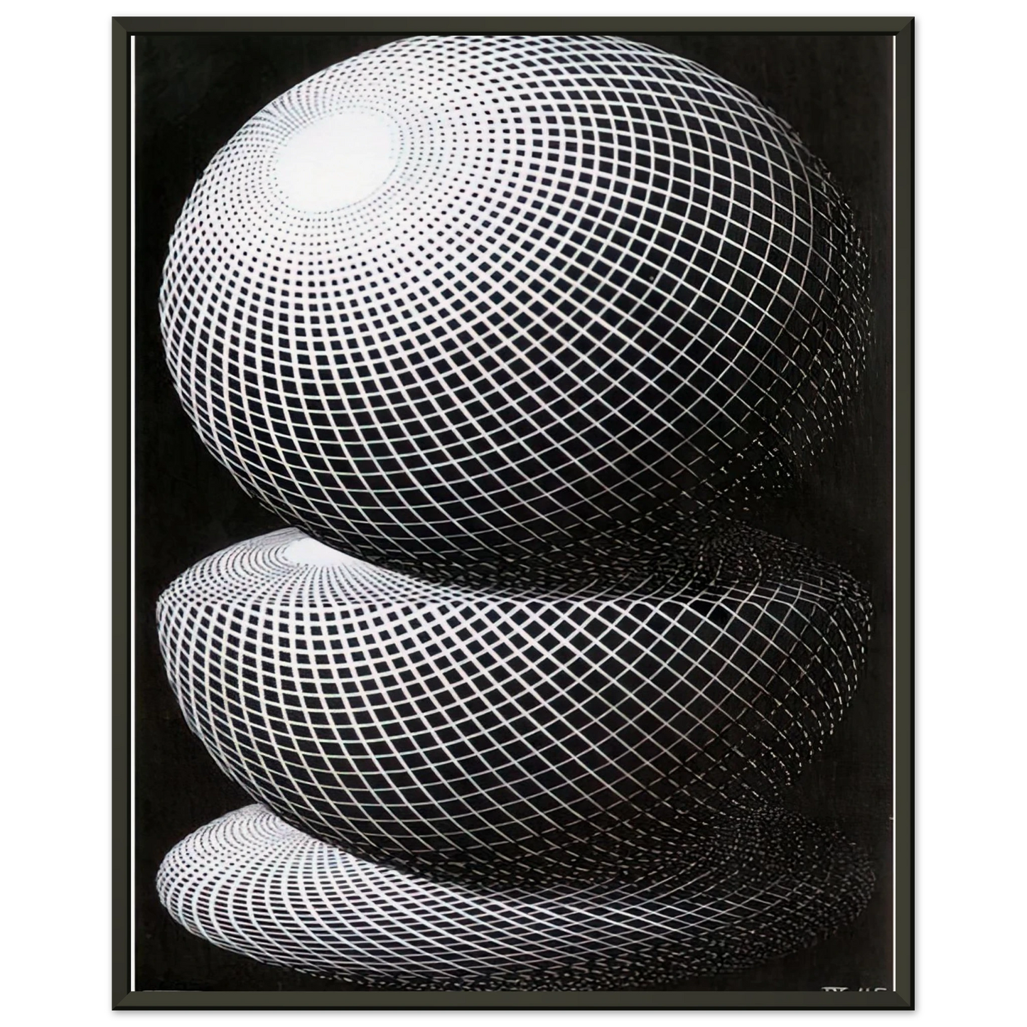 MC Escher  THREE SPHERES I SCHEME Framed Art Print  - Aluminum Frame - 40x50 cm / 16x20 inches
