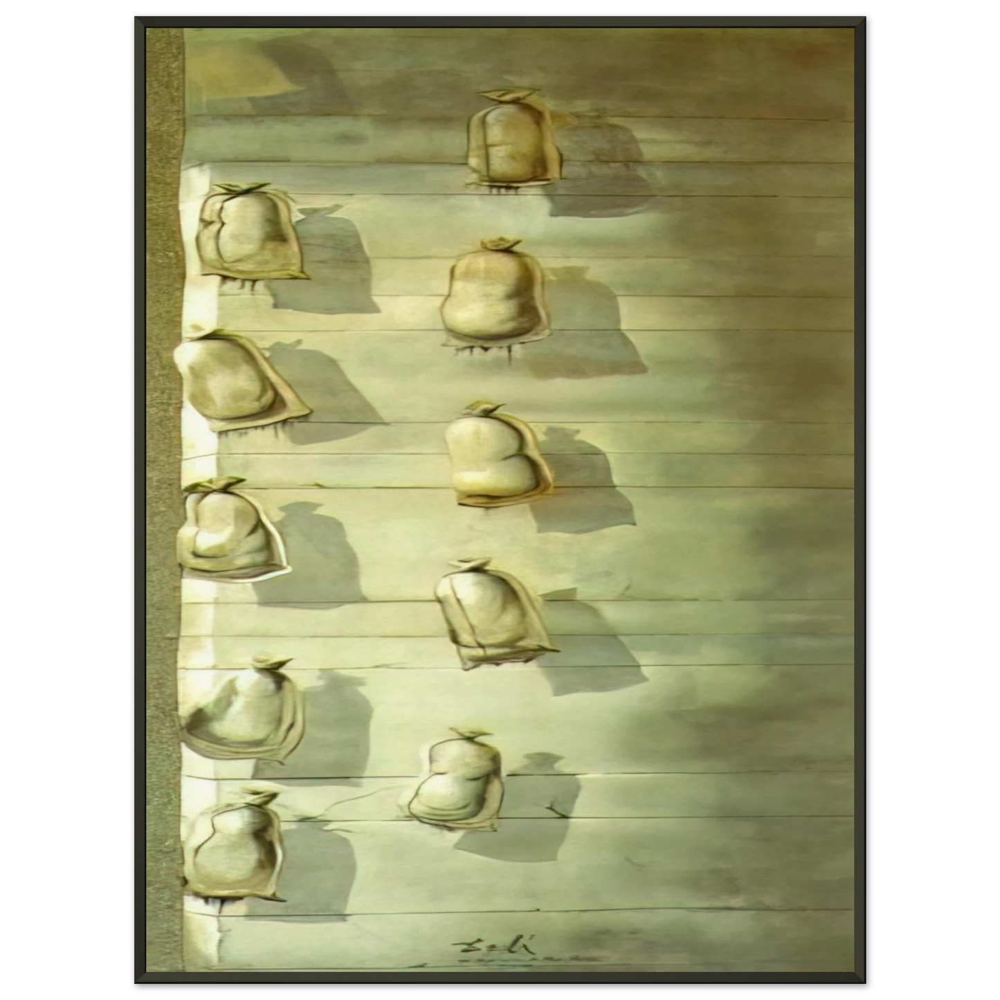 Salvador Dali SET DESIGN FOR THE BALLET LOS SACOS DEL MOLINERO Framed Art Print - Aluminum Frame - 40x50 cm / 16x20 inches