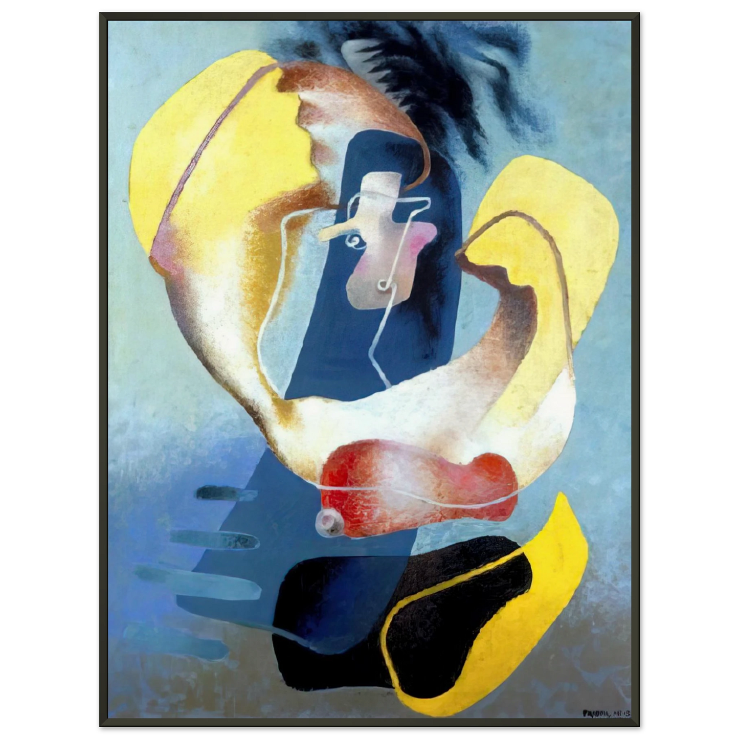 Enrico Prampolini THE FIGURE IN SPACE 1937 Framed Art Print - Aluminum Frame - 40x50 cm / 16x20 inches