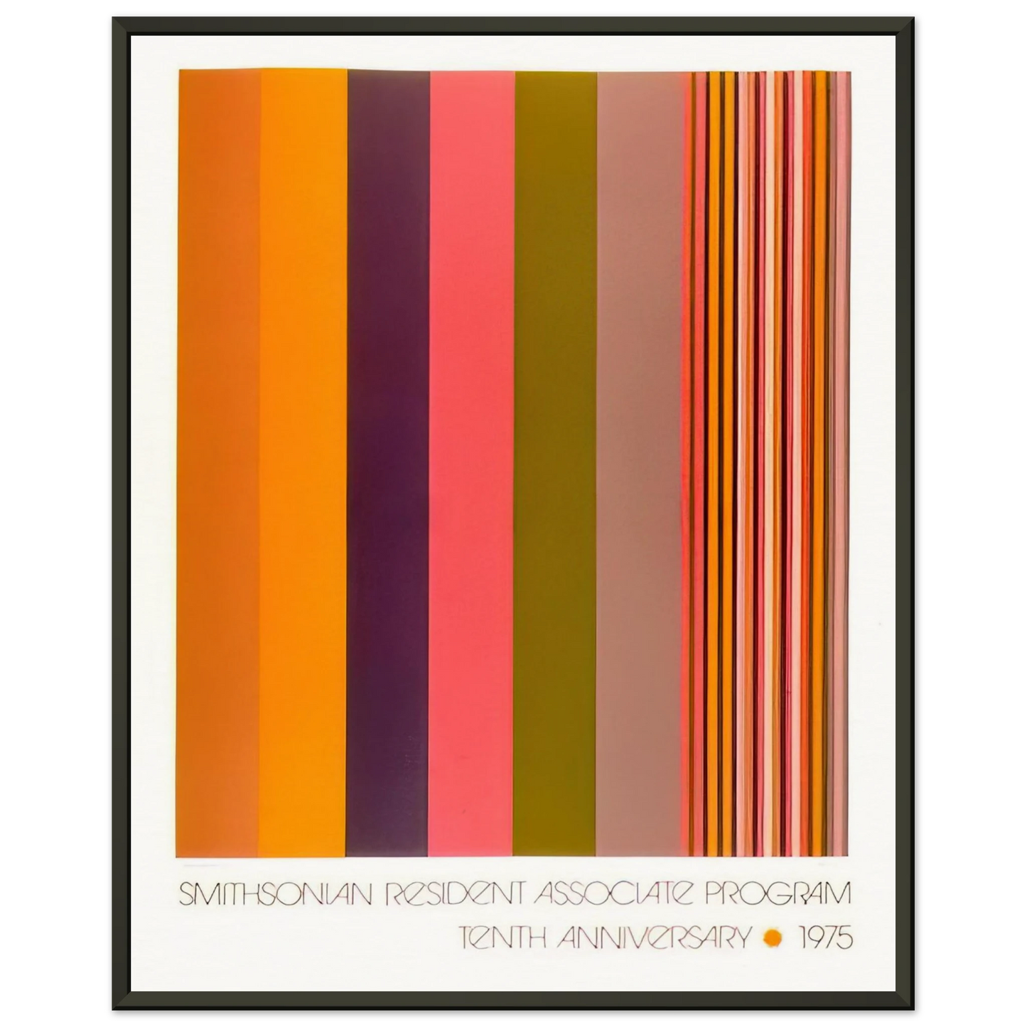 Gene Davis Smithsonian Resident Associate Program Tenth Anniversary Poster 1975 Framed Art Print - Aluminum Frame - 70x100 cm / 28x40 inches