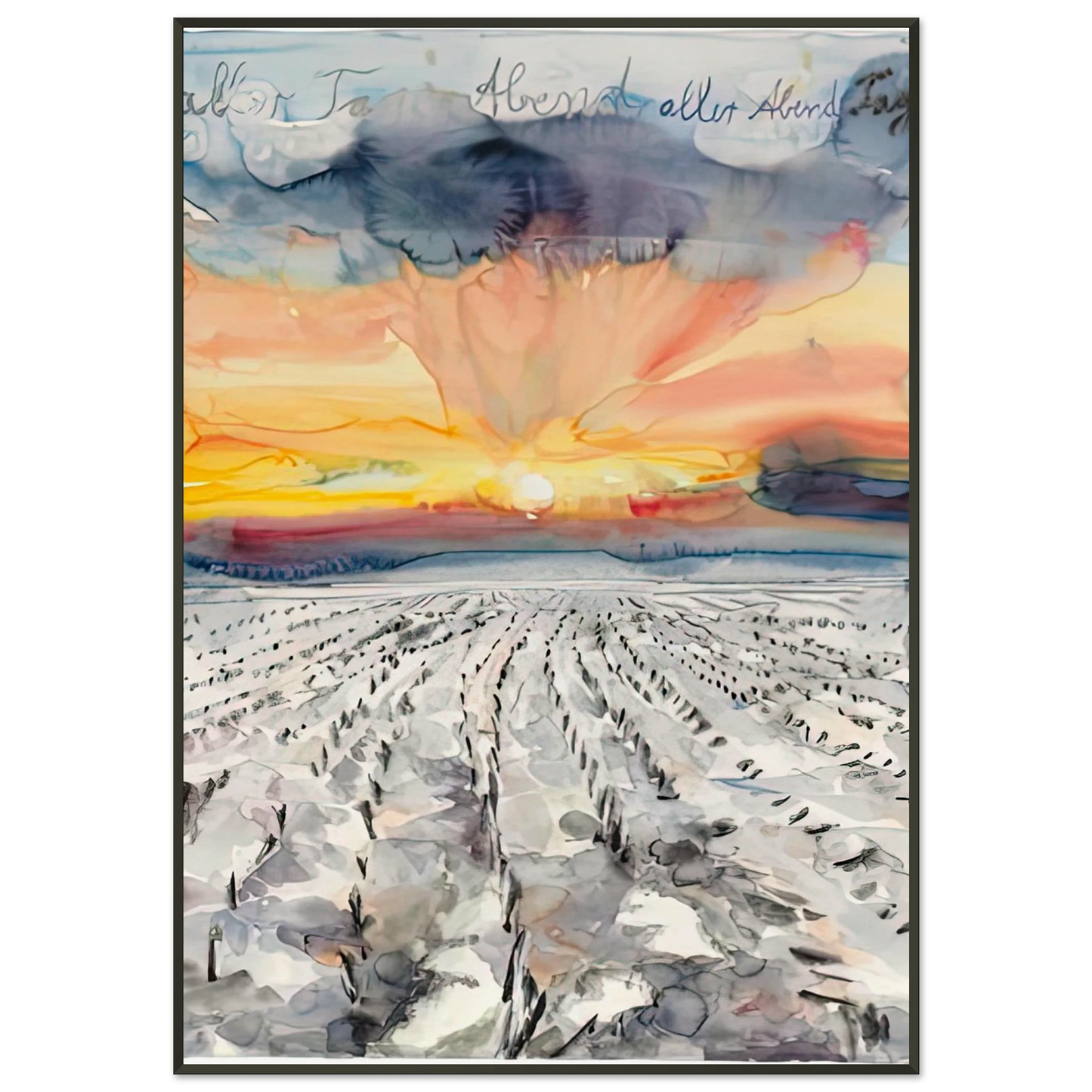 Anselm Kiefer THE EVENING OF ALL DAYS THE DAY OF ALL EVENINGS 2014 Framed Art Print - Aluminum Frame - 21x29.7 cm / 8x12"