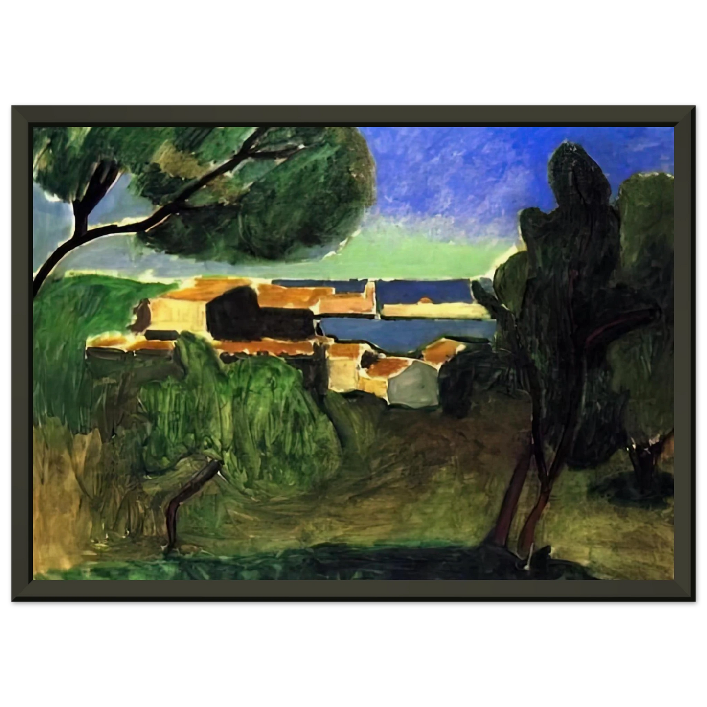 Henri Matisse LANDSCAPE AT COLLIOURE III 1907 Framed Art Print - Aluminum Frame - 60x80 cm / 24x32 inches