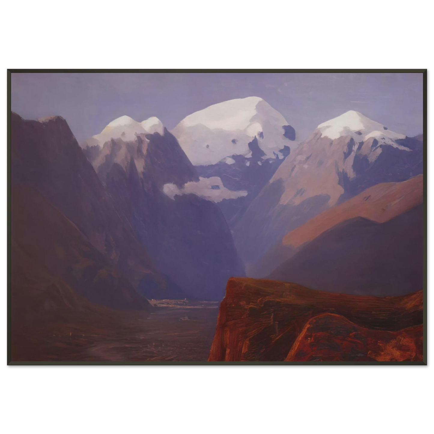 Arkhyp Kuindzhi Snow tops Framed Art Print - Aluminum Frame - 21x29.7 cm / 8x12"