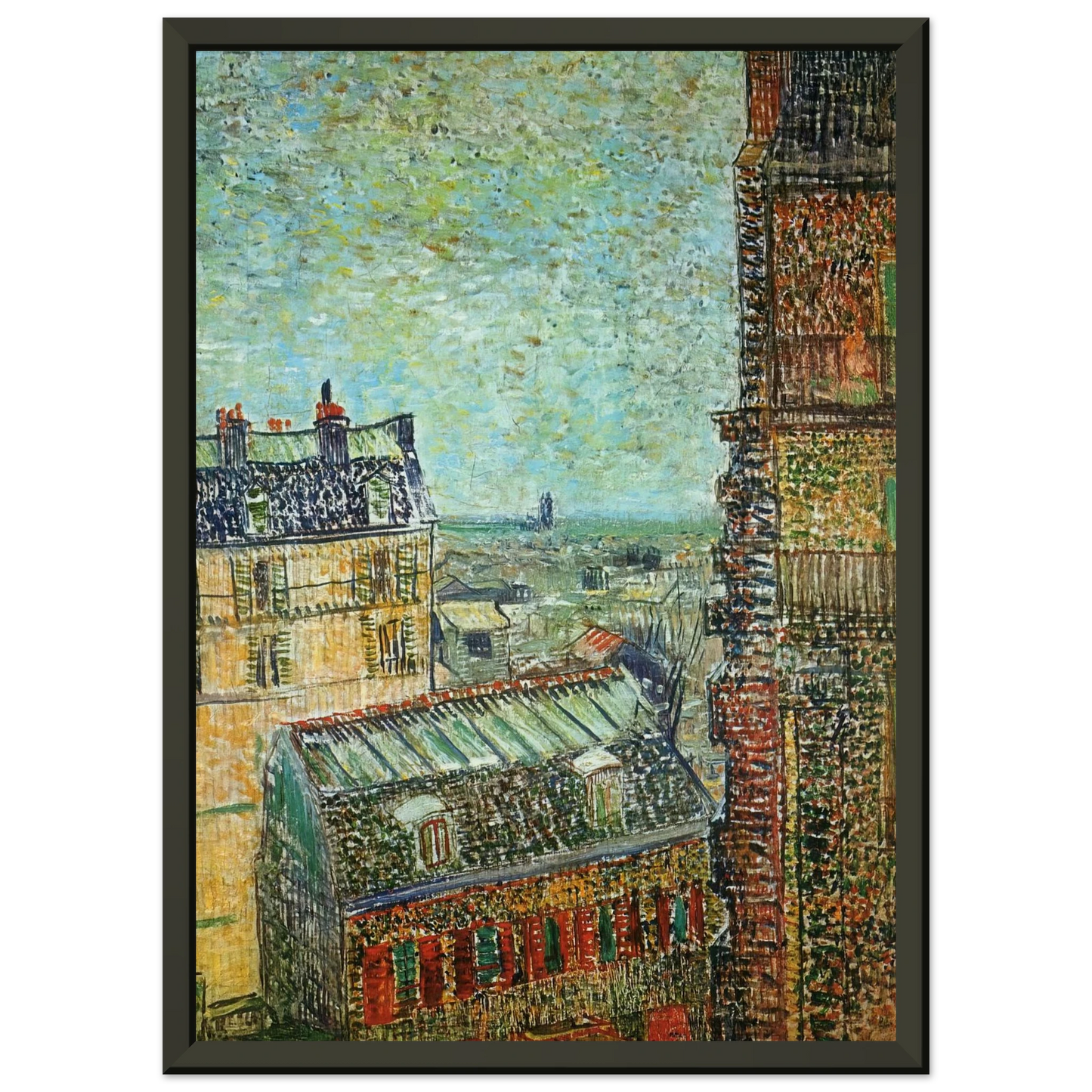 Vincent van Gogh View of Paris from Vincents Room in the Rue Lepic Framed Art Print - Aluminum Frame - 40x50 cm / 16x20 inches