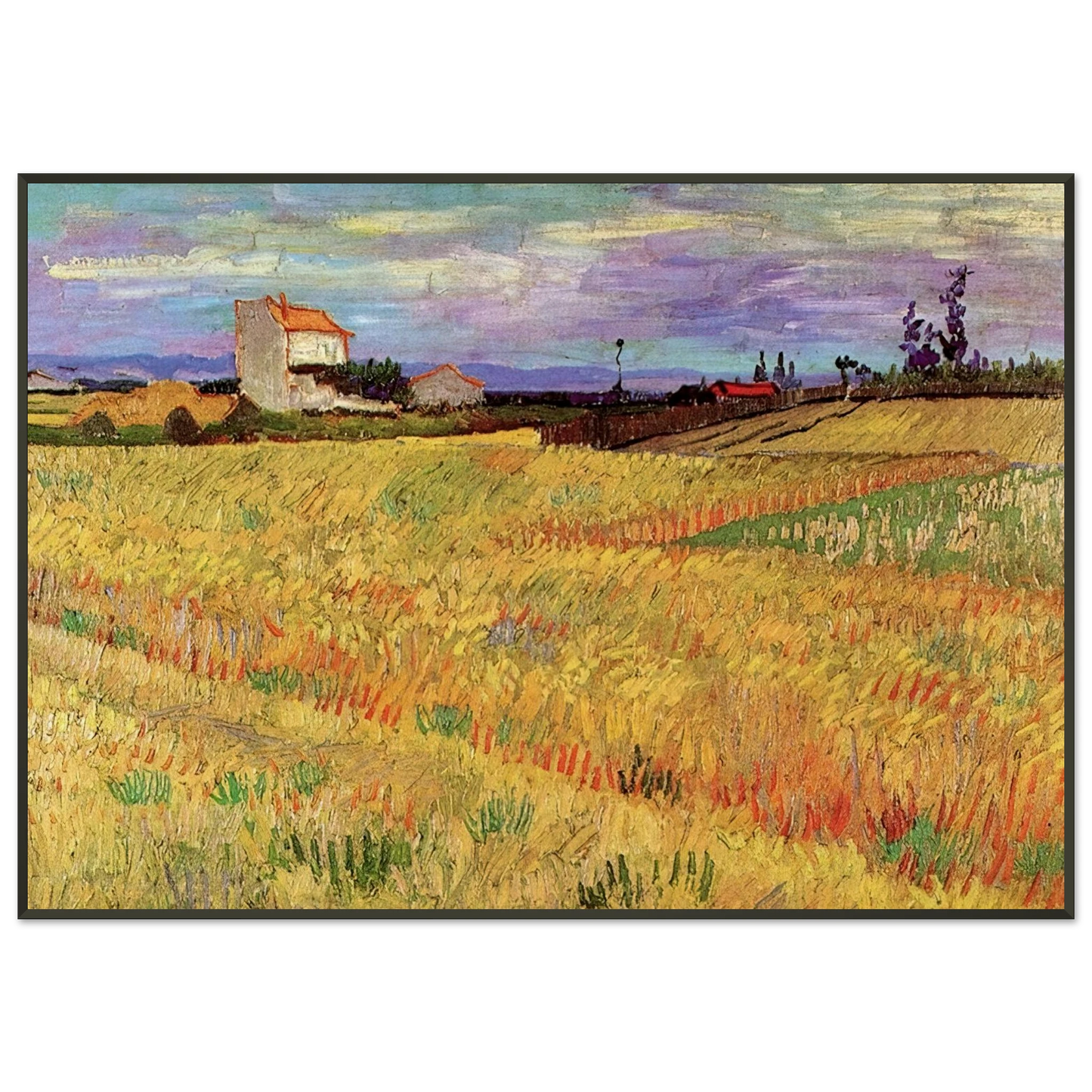 Vincent van Gogh Wheat Field Framed Art Print - Aluminum Frame - 21x29.7 cm / 8x12"