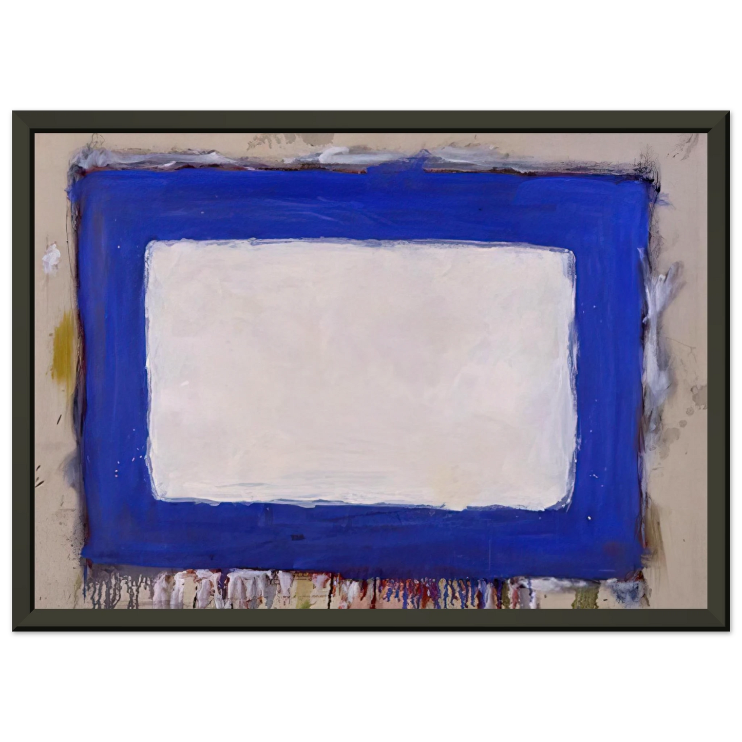 Gene Davis  Blue Rectangle II  1958 Framed Art Print  - Aluminum Frame - 40x50 cm / 16x20 inches