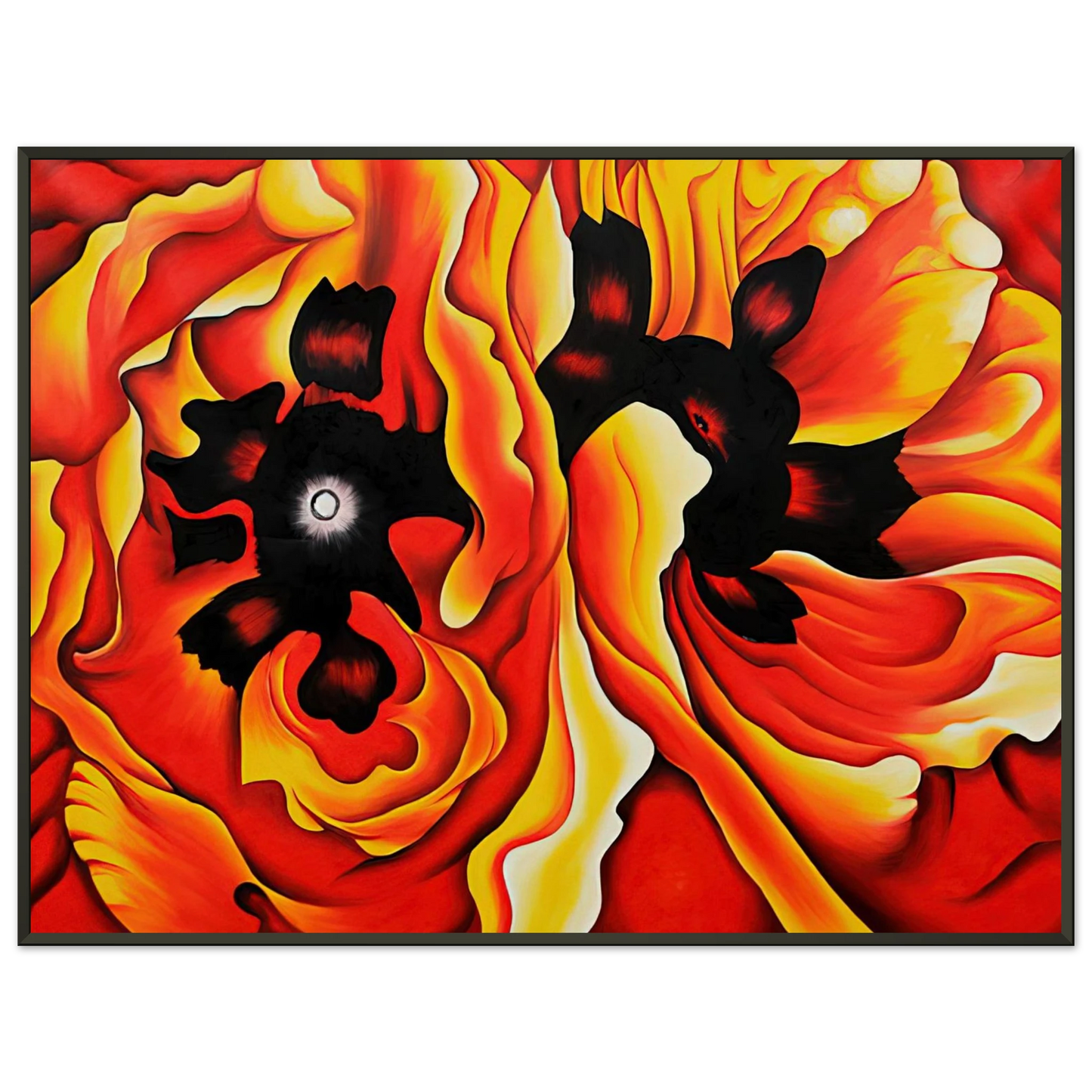 Georgia OKeeffe Oriental Poppies II Framed Art Print - Aluminum Frame - 70x100 cm / 28x40 inches