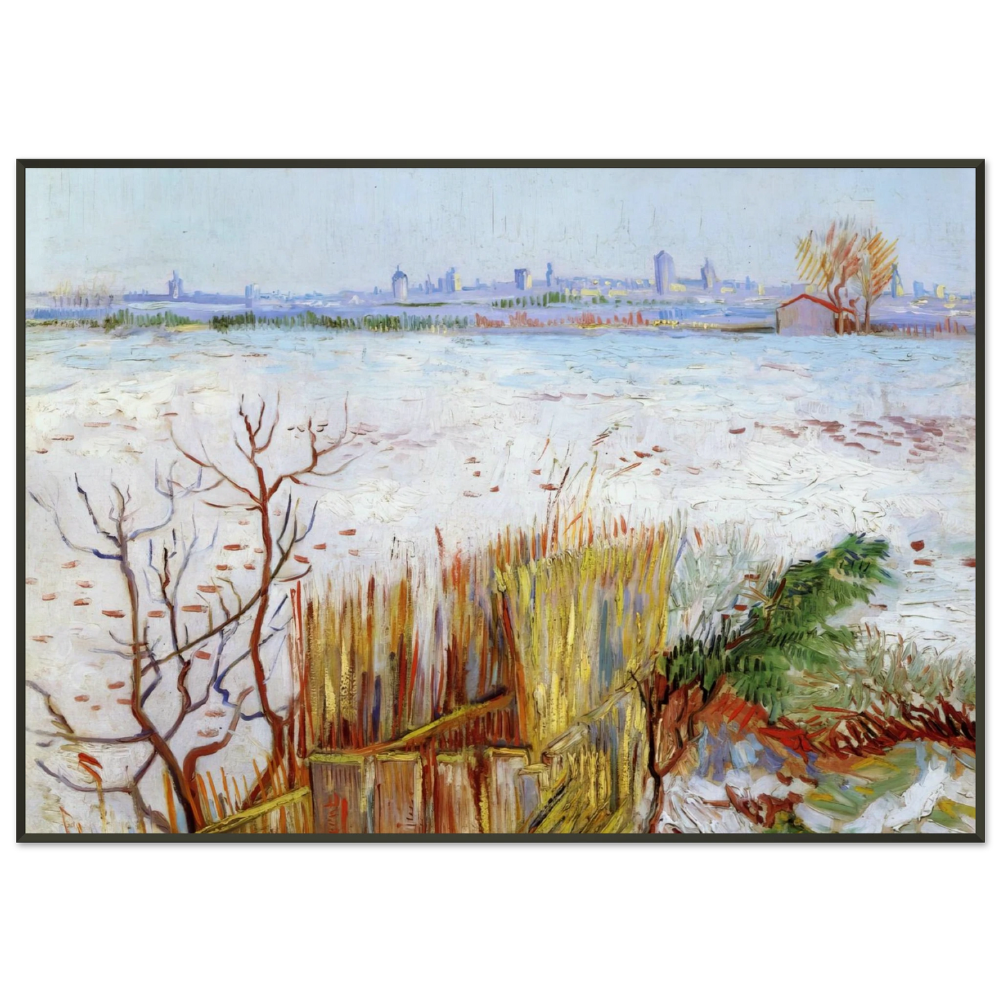 Vincent van Gogh Snowy Landscape with Arles in the Background Framed Art Print - Aluminum Frame - 21x29.7 cm / 8x12"