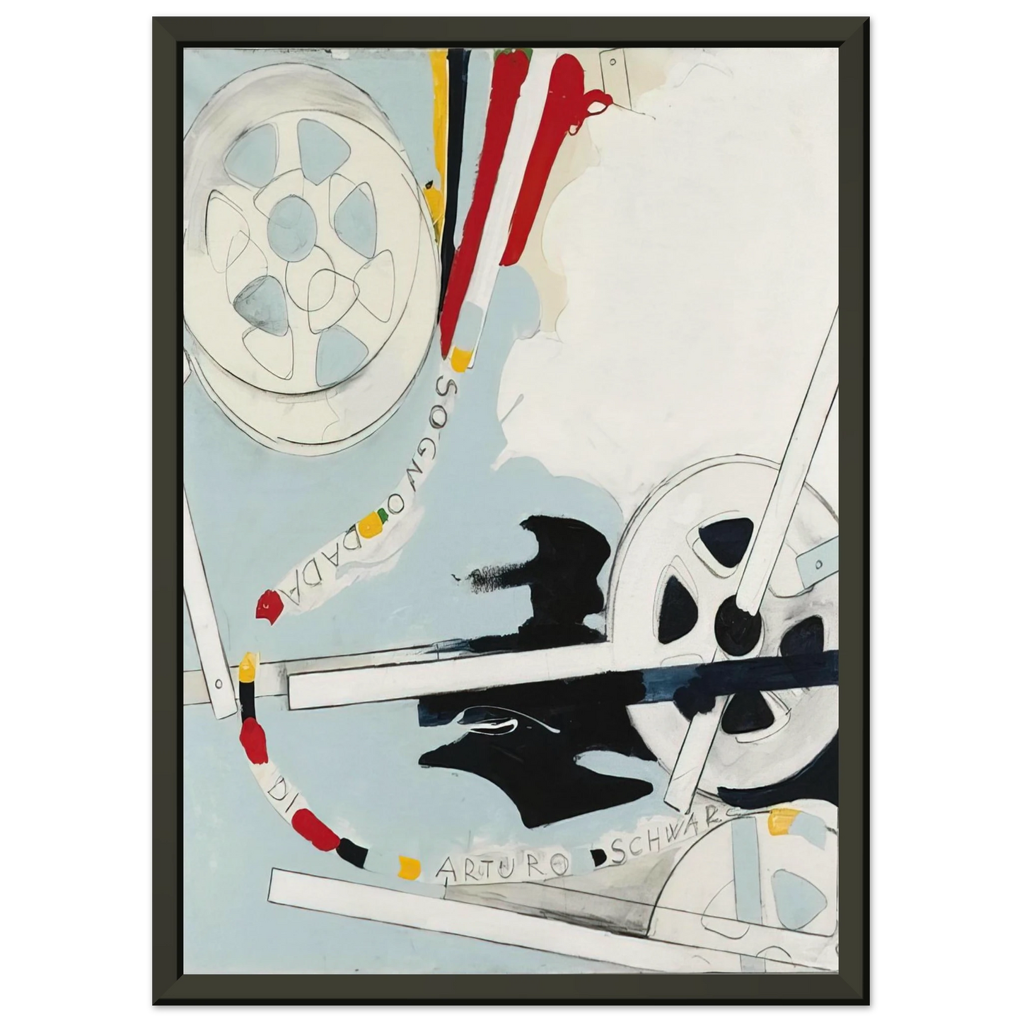 Mario Schifano Il Sogno Dada di Arturo Schwarz 1965 Framed Art Print - Aluminum Frame - 70x100 cm / 28x40 inches