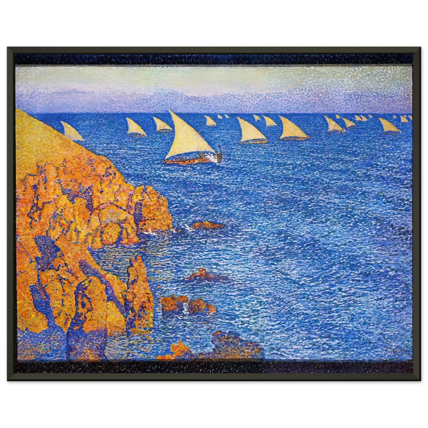 Theo van Rysselberghe THE REGATA 1892 Framed Art Print - Aluminum Frame - 70x100 cm / 28x40 inches