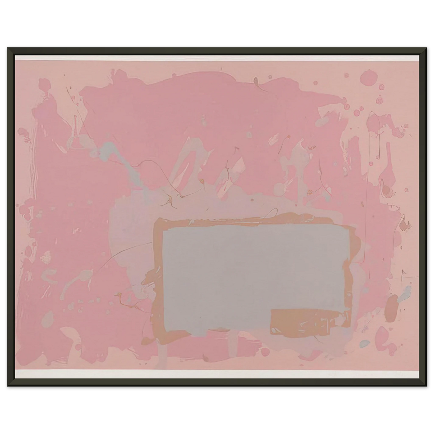 John Hoyland Grey Blue on Pink 1971 Framed Art Print - Aluminum Frame - 40x50 cm / 16x20 inches