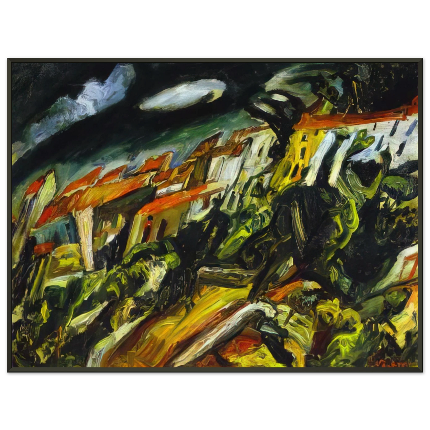 Chaim Soutine VIEW OF CERET Framed Art Print - Aluminum Frame - 40x50 cm / 16x20 inches