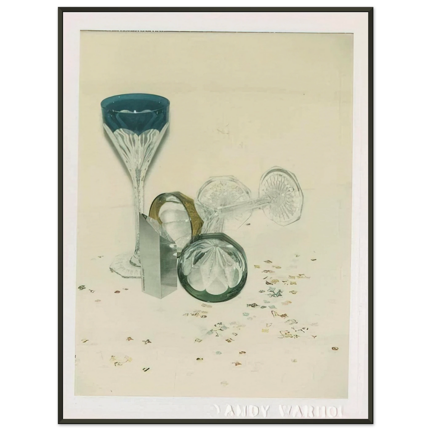 Andy Warhol Committee 2000 Champagne Glasses Framed Art Print - Aluminum Frame - 60x80 cm / 24x32 inches
