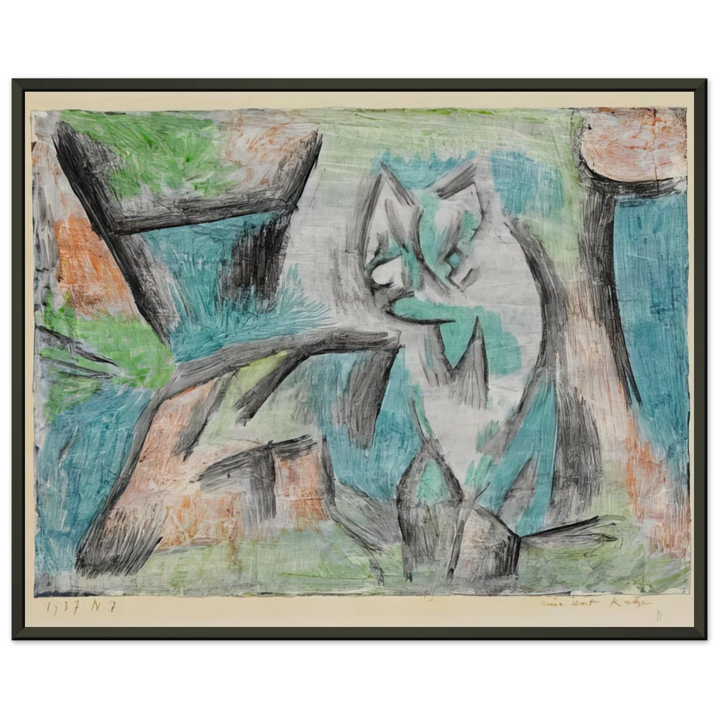 Paul Klee A KIND OF CAT 1937 Framed Art Print - Aluminum Frame - 60x80 cm / 24x32 inches
