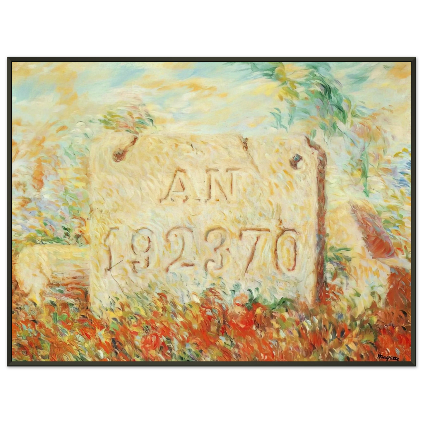 Rene Magritte THE SMILE 1943 Framed Art Print - Aluminum Frame - 70x100 cm / 28x40 inches
