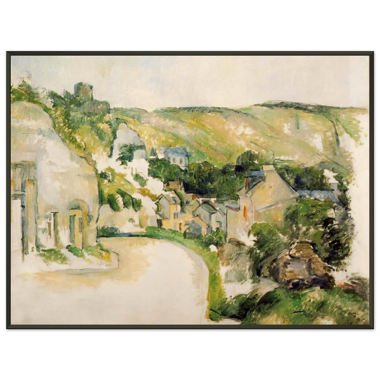 Paul Cezanne A Turn in the Road at La RocheGuyon Framed Art Print - Aluminum Frame - 70x100 cm / 28x40 inches