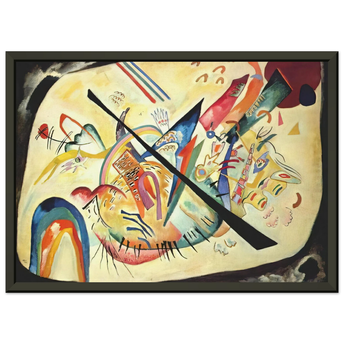 Wassily Kandinsky WHITE OVAL 1919 Framed Art Print - Aluminum Frame - 60x80 cm / 24x32 inches
