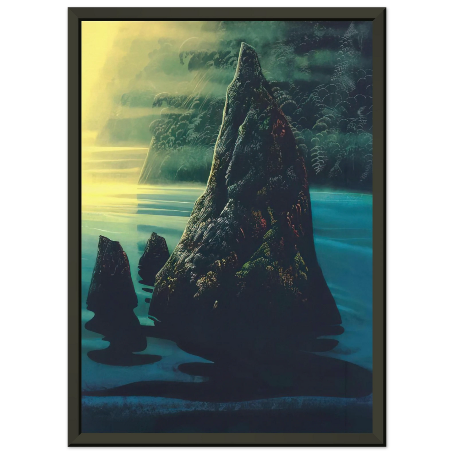 Eyvind Earle The Rock Framed Art Print - Aluminum Frame - 70x100 cm / 28x40 inches