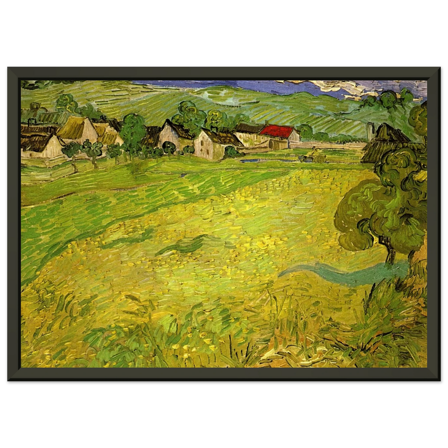 Vincent van Gogh View of Vessenots near Auvers Framed Art Print - Aluminum Frame - 40x50 cm / 16x20 inches