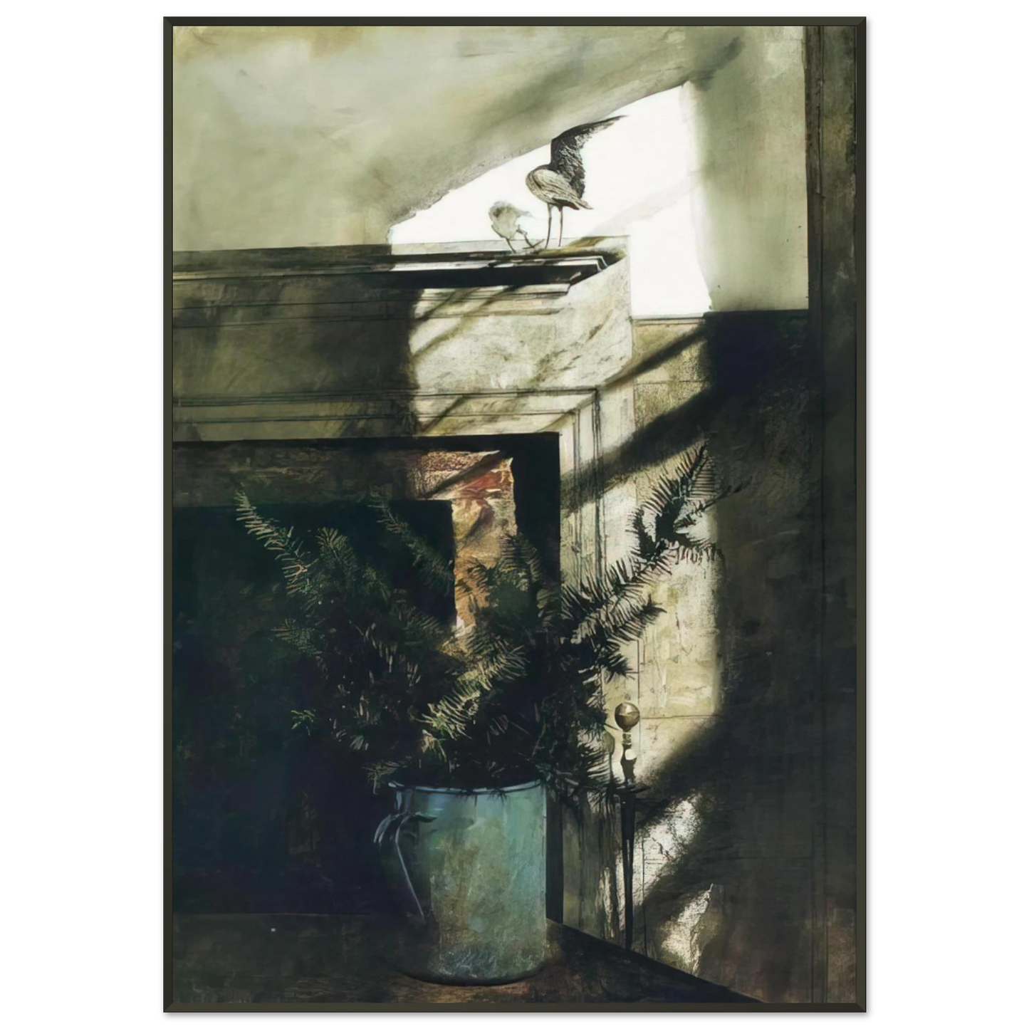 Andrew Wyeth BIRD IN THE HOUSE Framed Art Print - Aluminum Frame - 21x29.7 cm / 8x12"