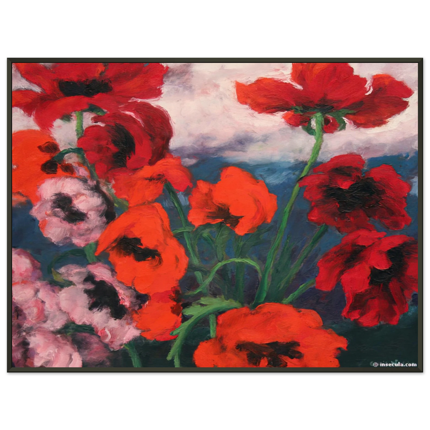 Emil Nolde Large Poppies Framed Art Print - Aluminum Frame - 70x100 cm / 28x40 inches