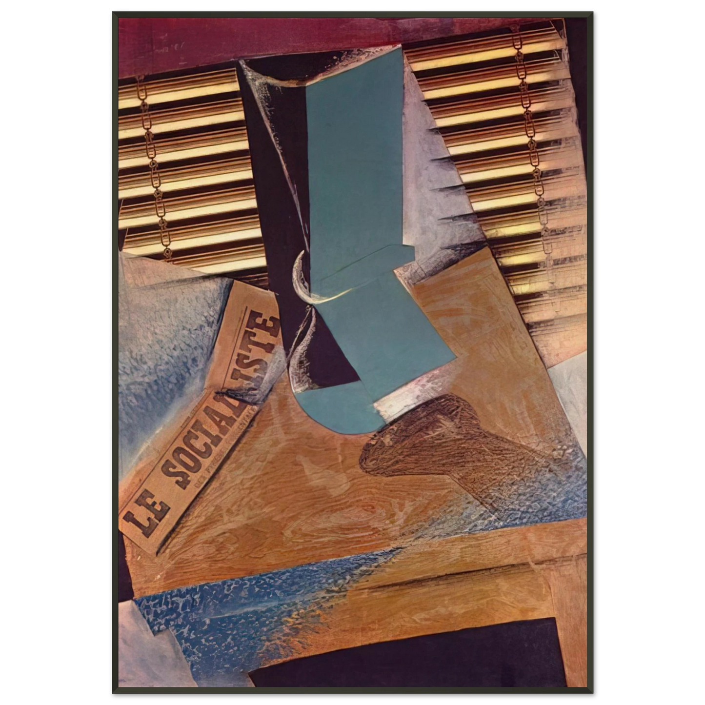 Juan Gris THE SUNBLIND 1914 Framed Art Print - Aluminum Frame - 21x29.7 cm / 8x12"