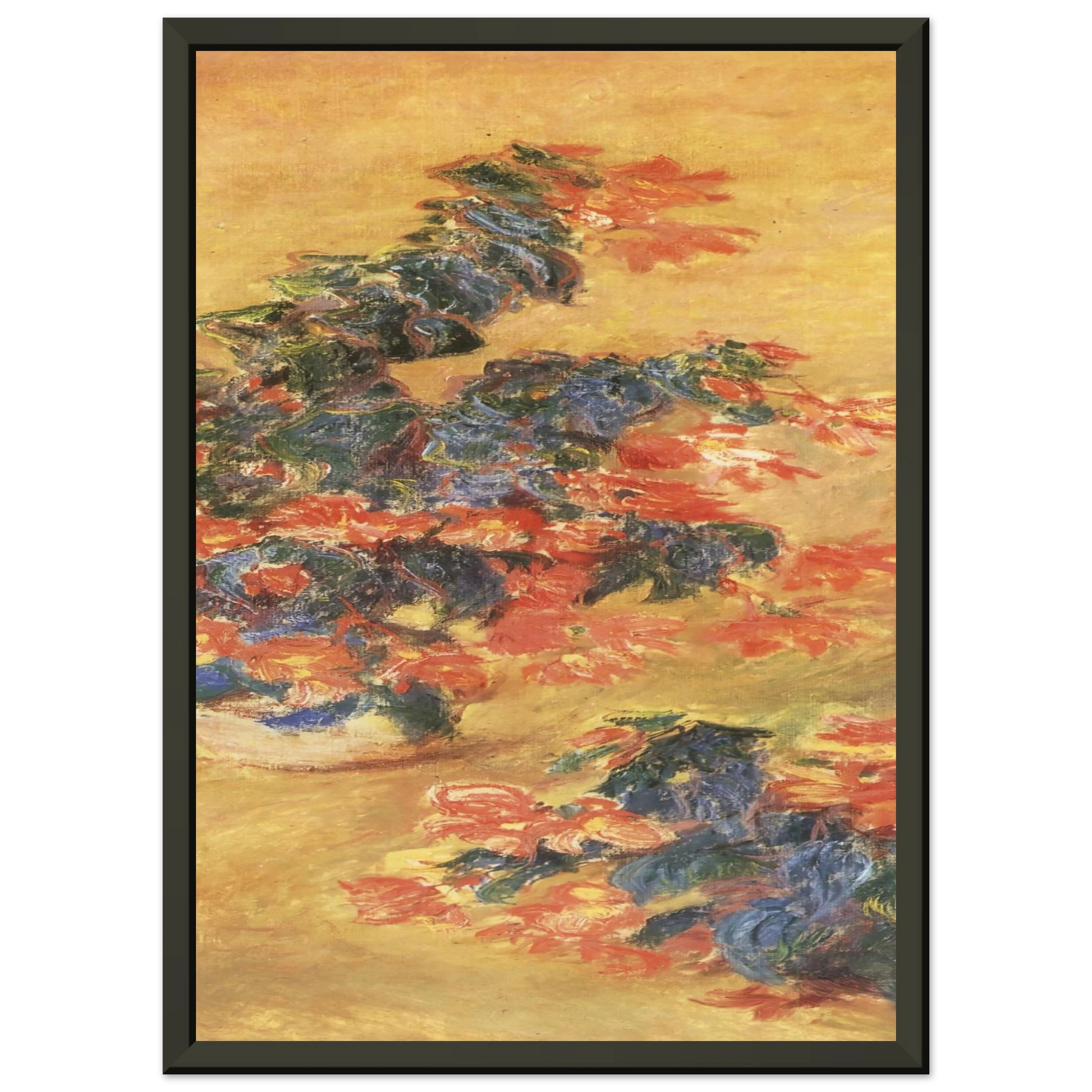 claude monet  Red azaleas in a Pot Framed Art Print  - Aluminum Frame - 60x80 cm / 24x32 inches
