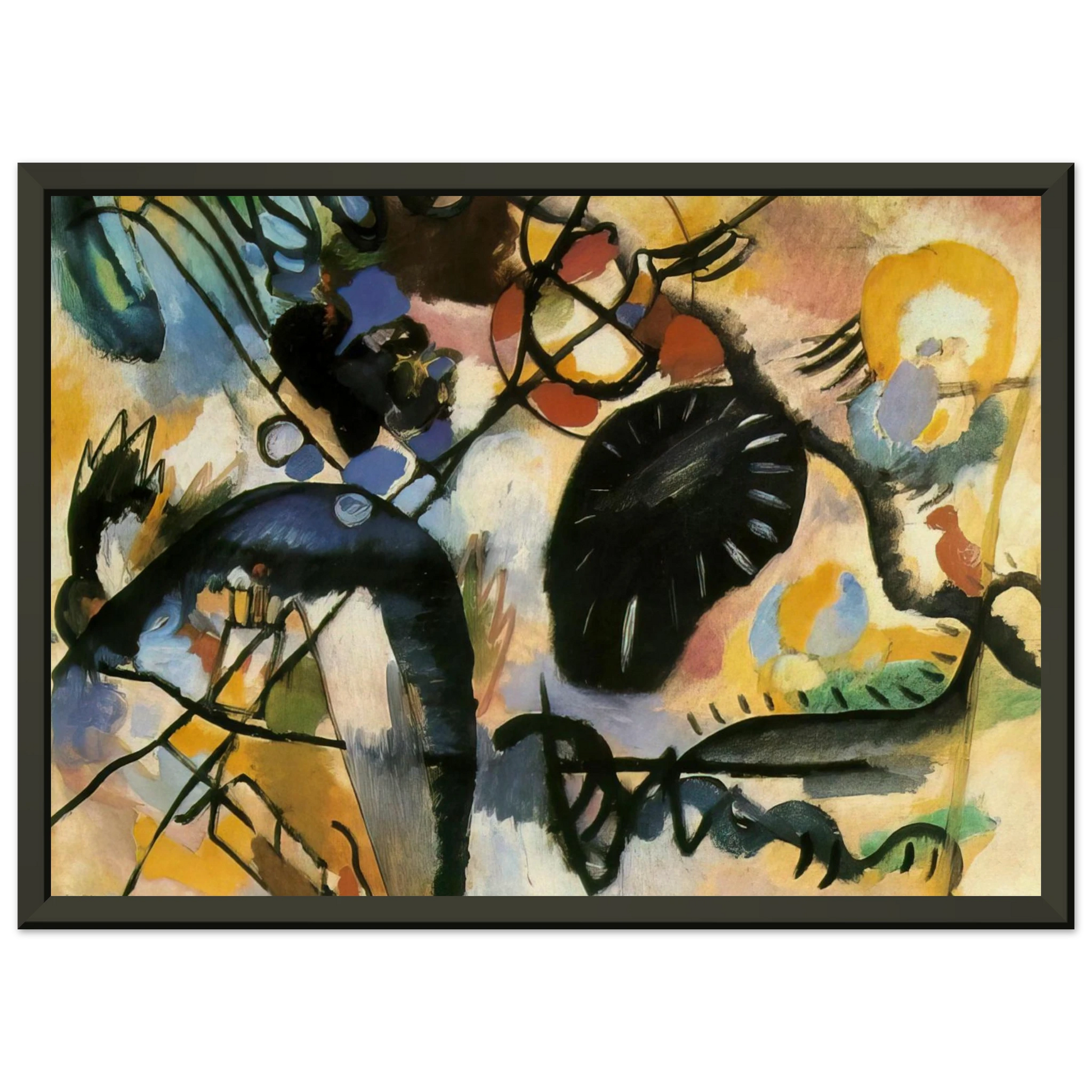 Wassily Kandinsky  BLACK SPOT 1912 Framed Art Print  - Aluminum Frame - 60x80 cm / 24x32 inches