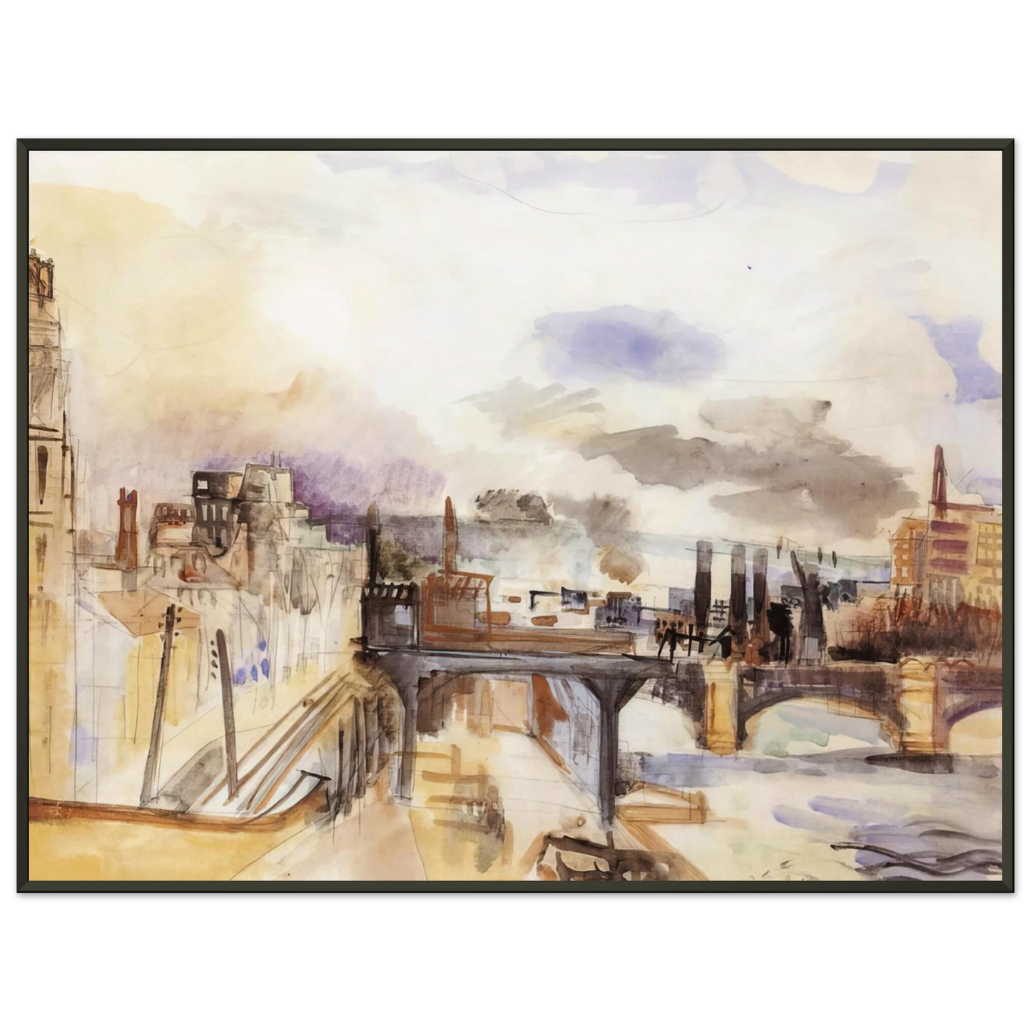 Raoul Dufy PARISIAN BRIDGE 1922 Framed Art Print - Aluminum Frame - 70x100 cm / 28x40 inches