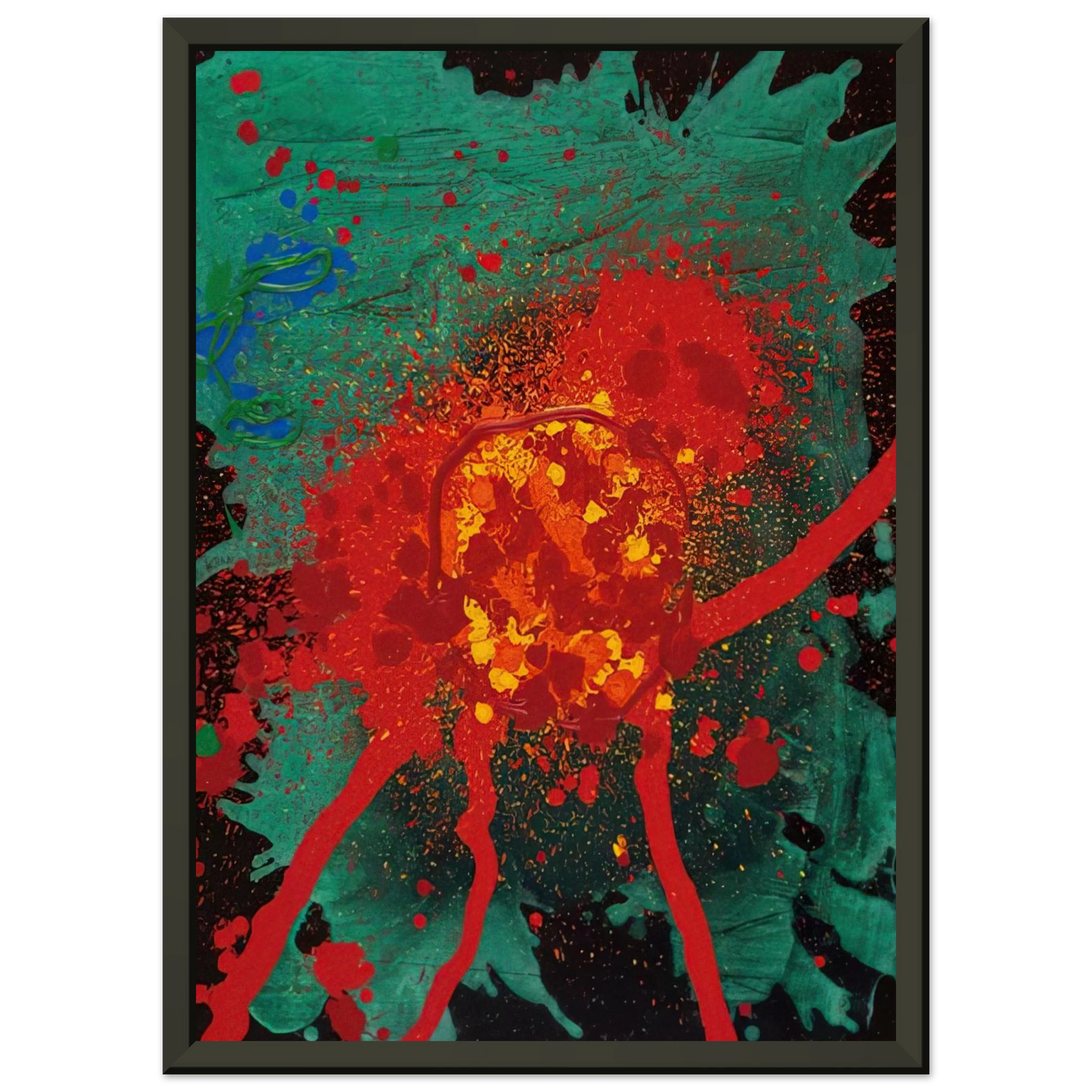 John Hoyland Blood Feud 28807 2007 Framed Art Print - Aluminum Frame - 70x100 cm / 28x40 inches
