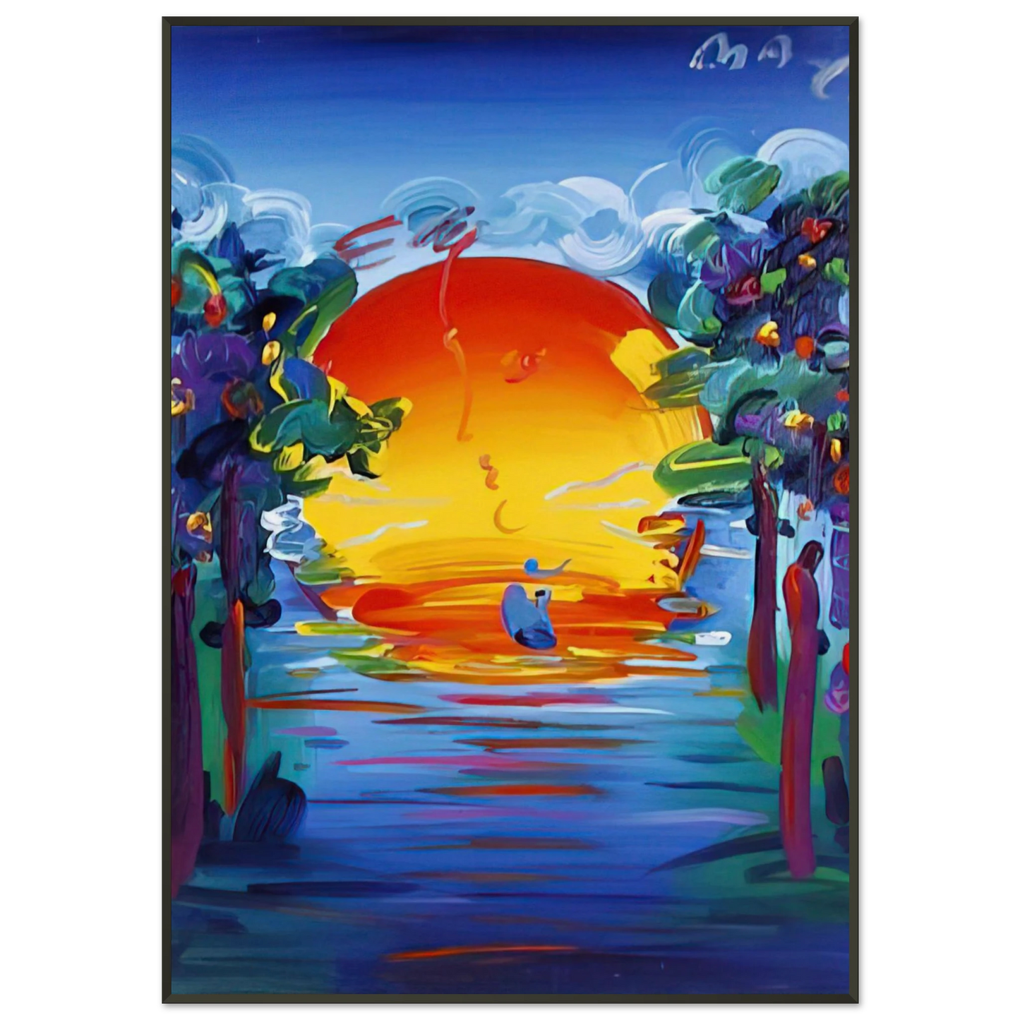 Peter Max BETTER WORLD 1993 Framed Art Print - Aluminum Frame - 21x29.7 cm / 8x12"