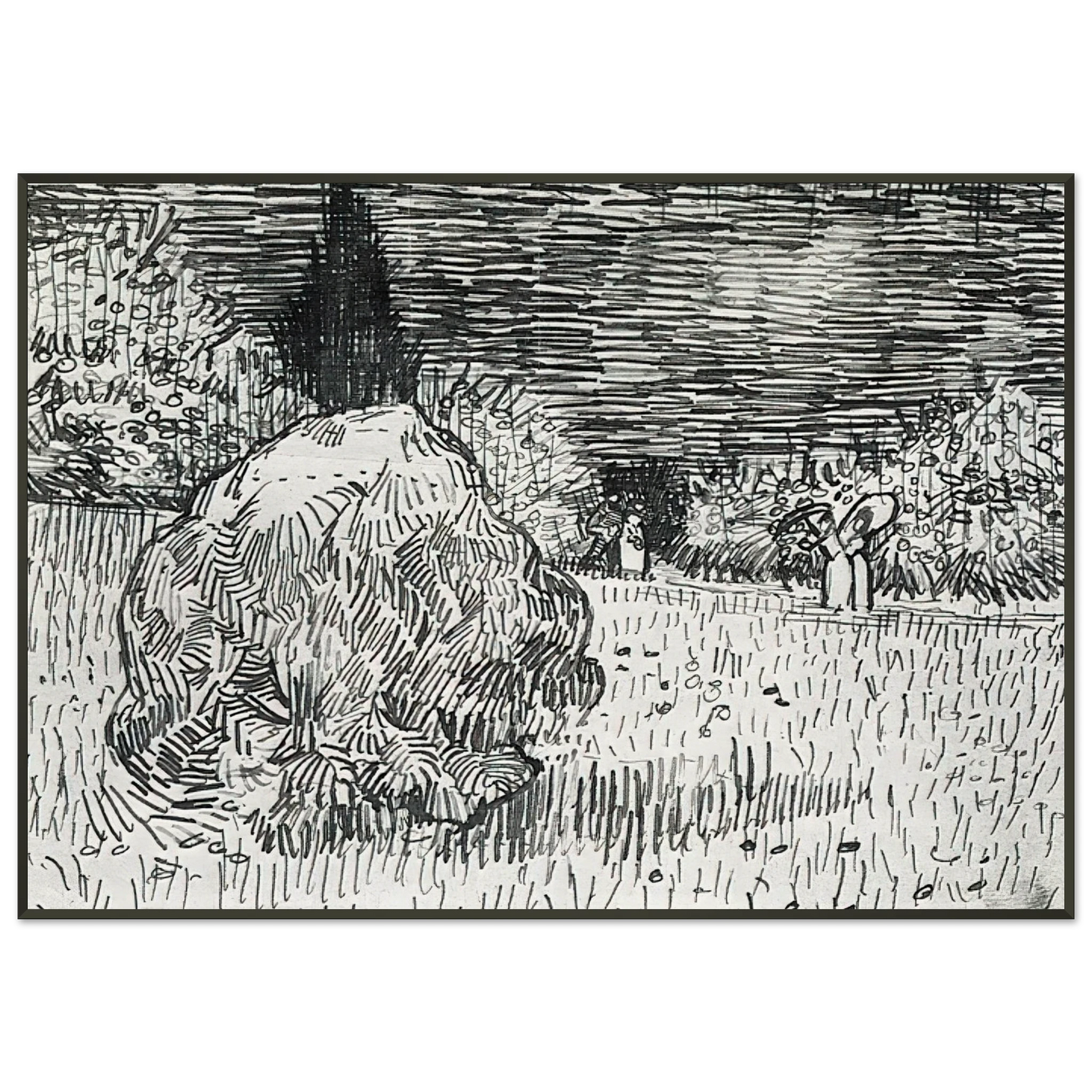 Vincent van Gogh Bush in the Park at Arles Framed Art Print - Aluminum Frame - 21x29.7 cm / 8x12"