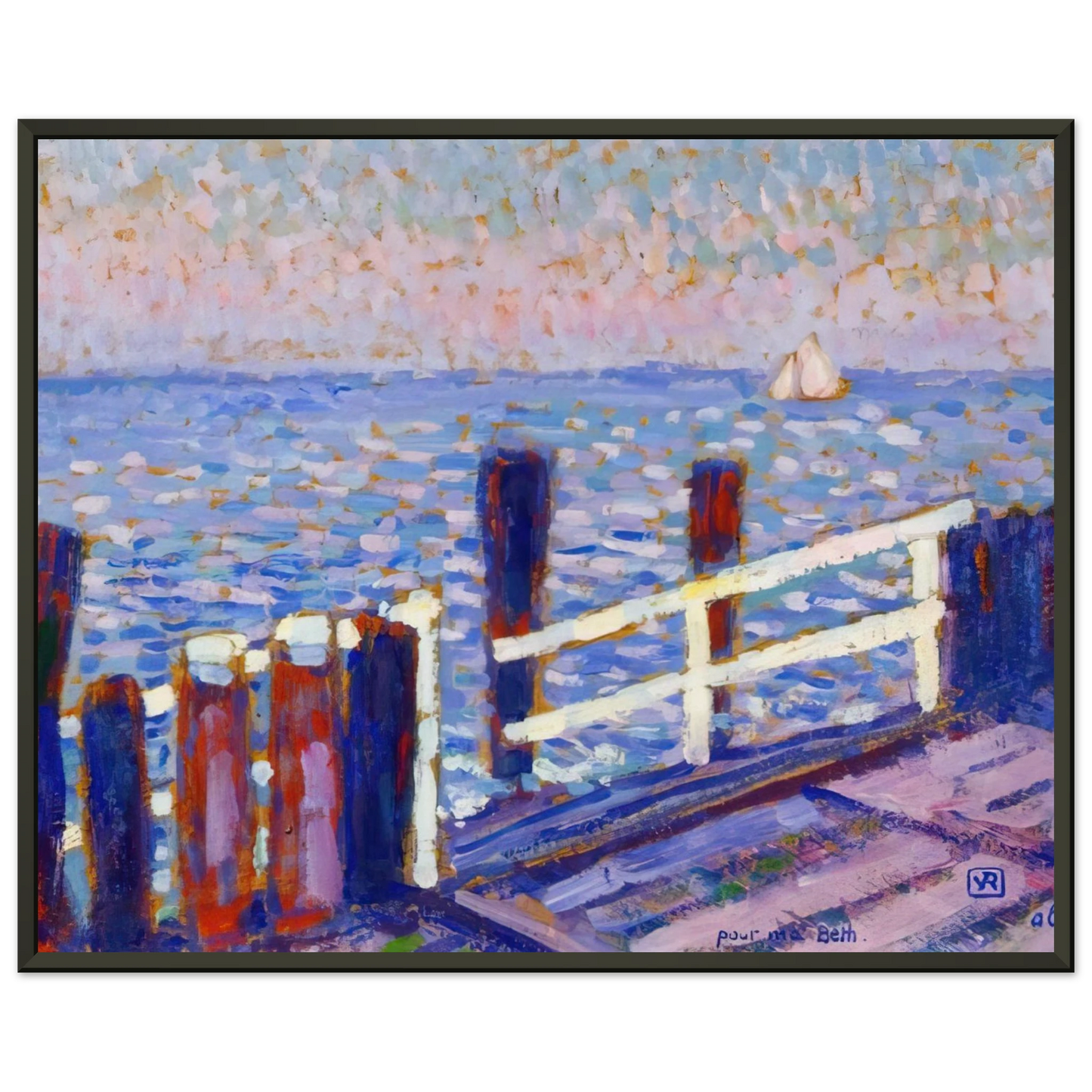 Theo van Rysselberghe THE JETTY 1906 Framed Art Print - Aluminum Frame - 70x100 cm / 28x40 inches