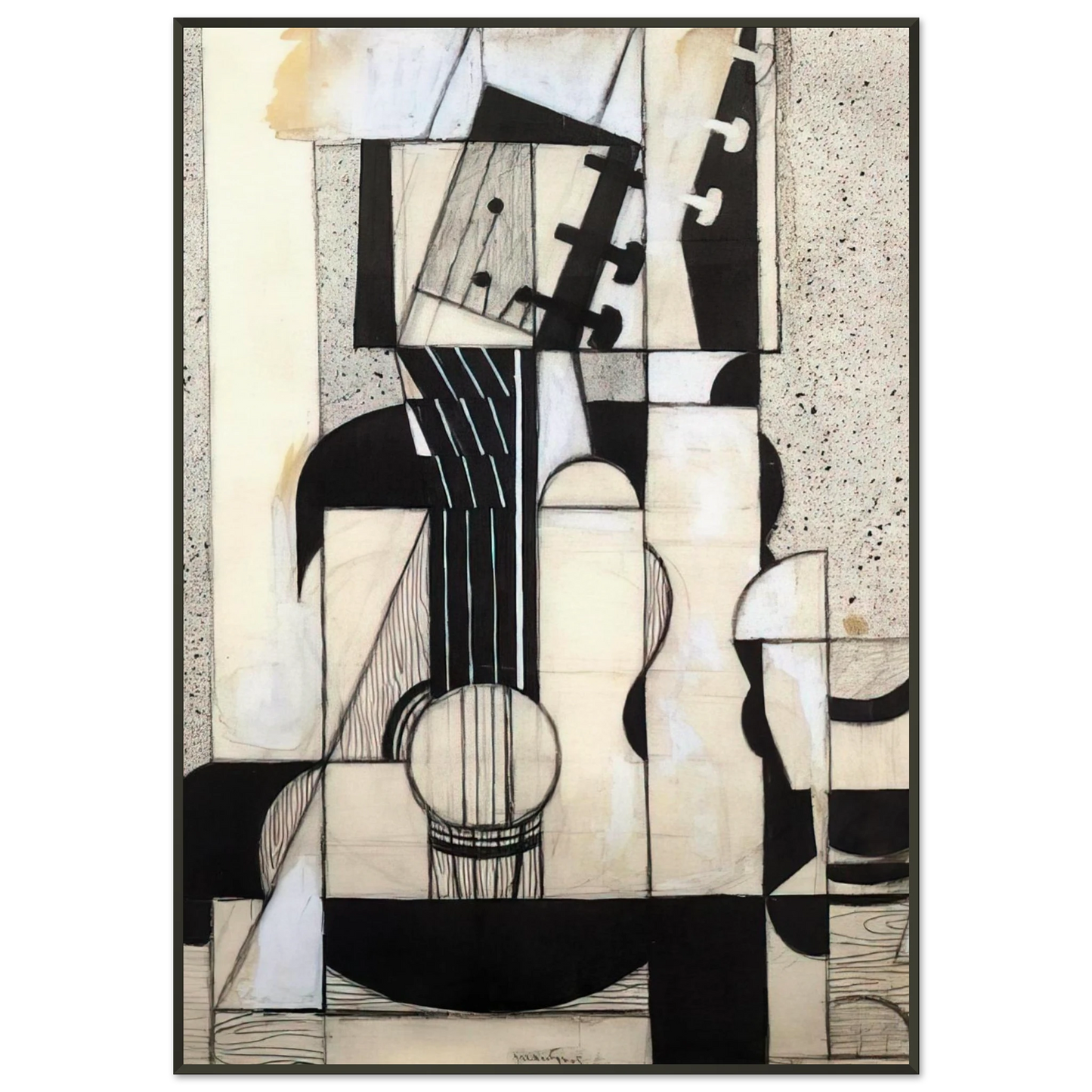 Juan Gris STILL LIFE WITH GUITAR 1913 Framed Art Print - Aluminum Frame - 21x29.7 cm / 8x12"