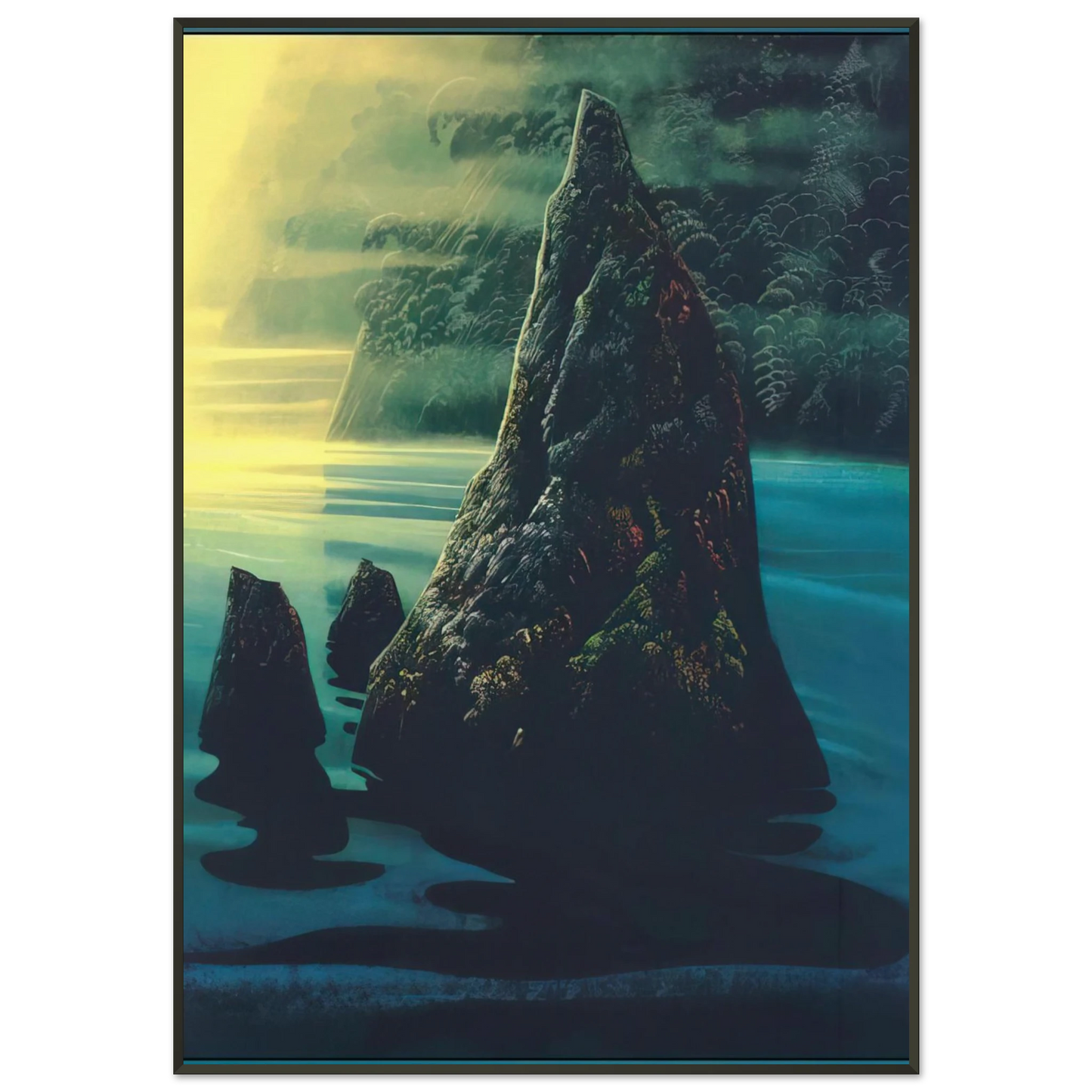 Eyvind Earle The Rock Framed Art Print - Aluminum Frame - 21x29.7 cm / 8x12"