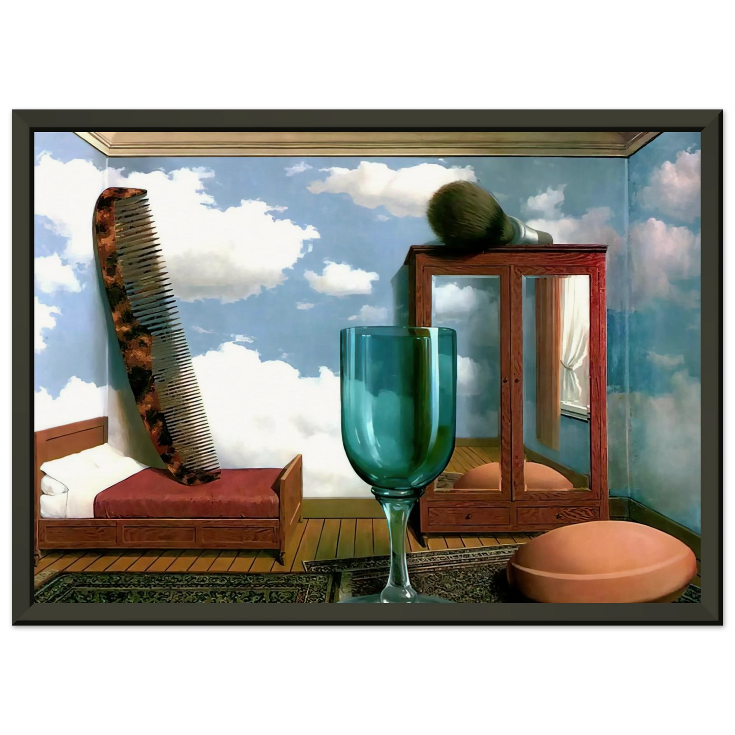 Rene Magritte PERSONAL VALUES 1952 Framed Art Print - Aluminum Frame - 40x50 cm / 16x20 inches