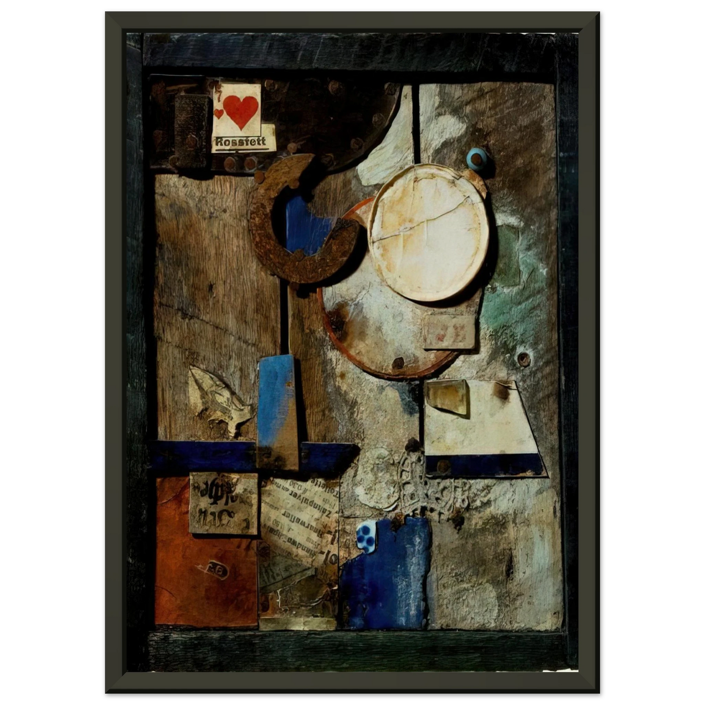 Kurt Schwitters MERZBILD ROSSFETT 1919 Framed Art Print - Aluminum Frame - 60x80 cm / 24x32 inches