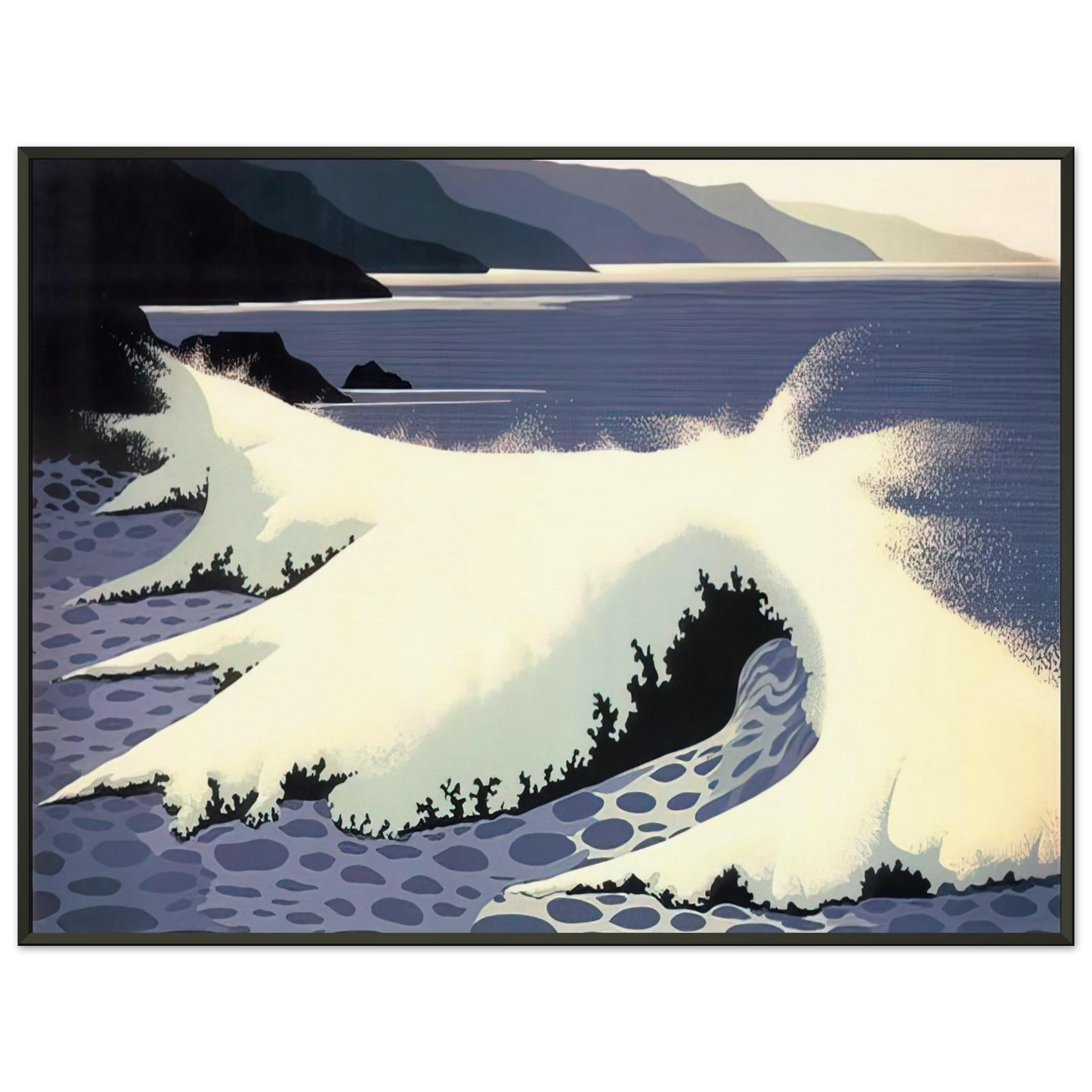Eyvind Earle The White Wave Framed Art Print - Aluminum Frame - 60x80 cm / 24x32 inches